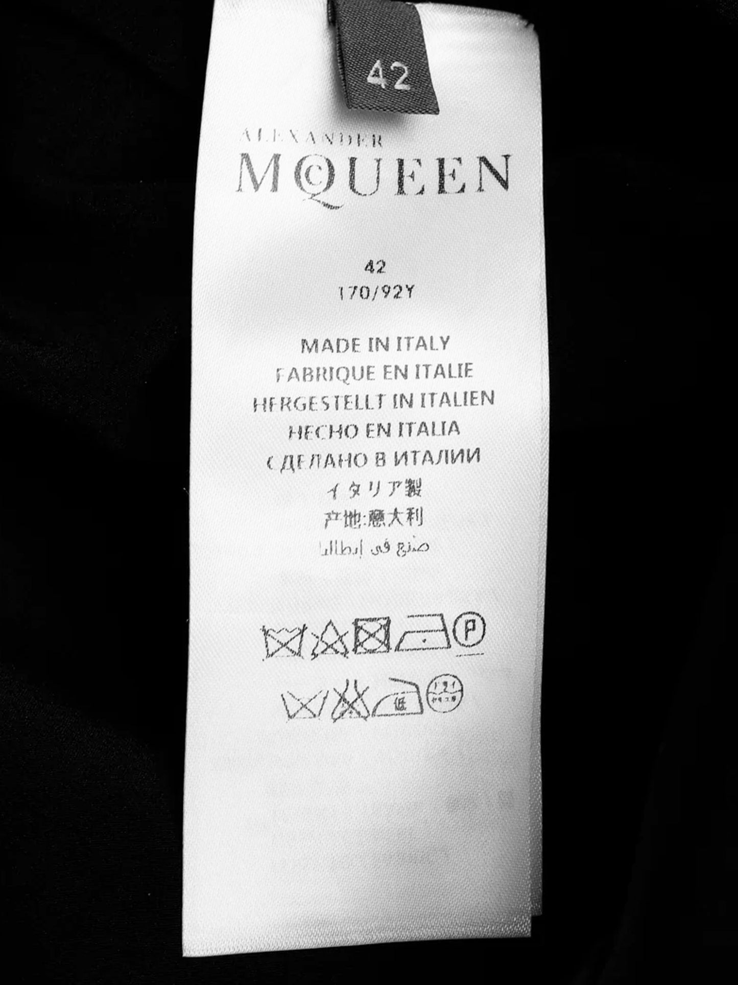 Alexander McQueen PF 2016 Black Crepe Cady Dress