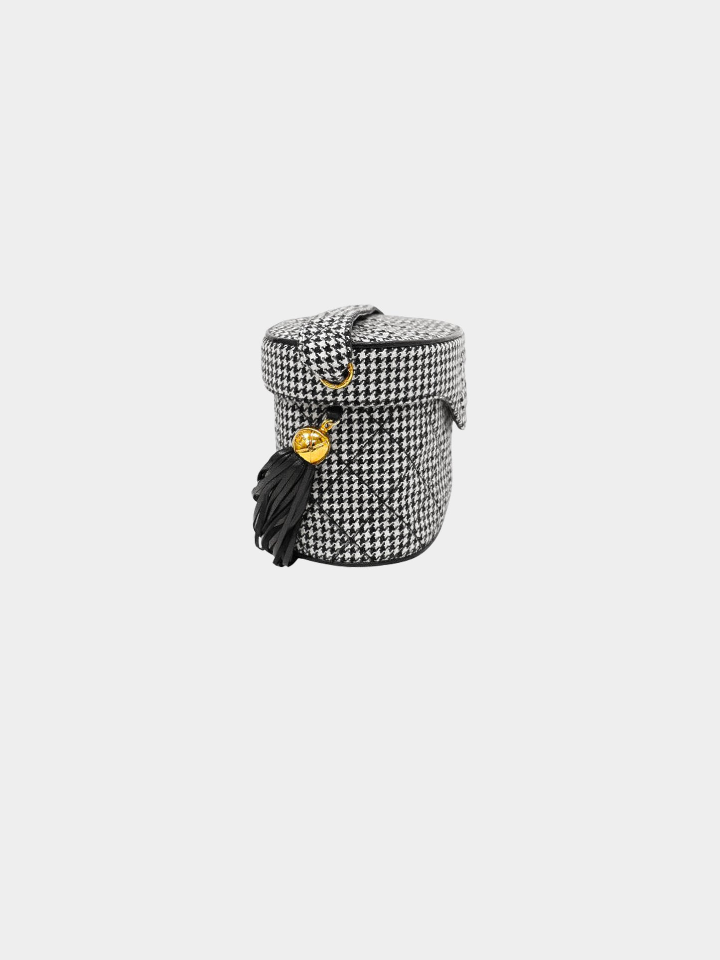 Chanel 1994 Wool Houndstooth Matelasse Crossbody Case Bag