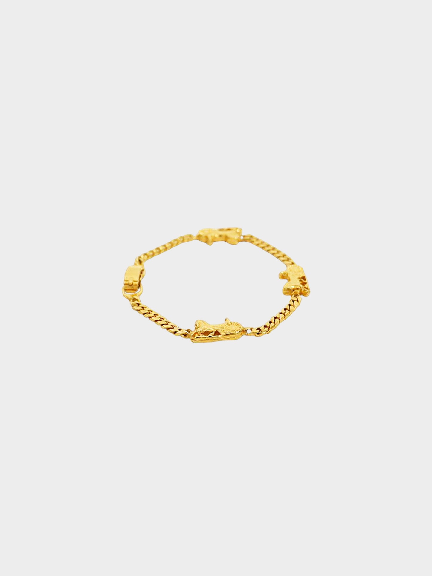 Celine 2010s Gold Horse Carriage Chain Bracelet