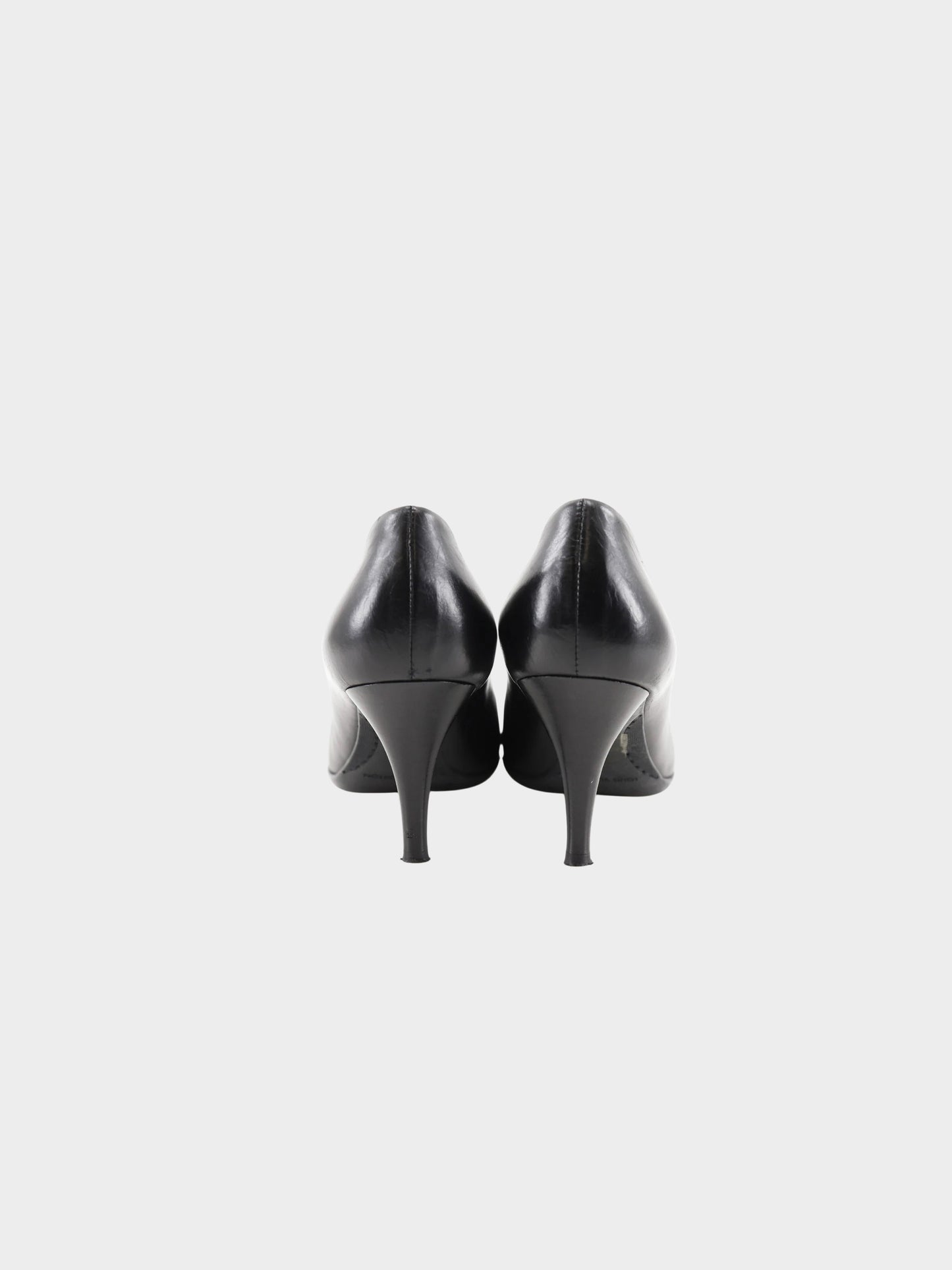 Louis Vuitton 2008 Black Leather Monogram Flower Pumps