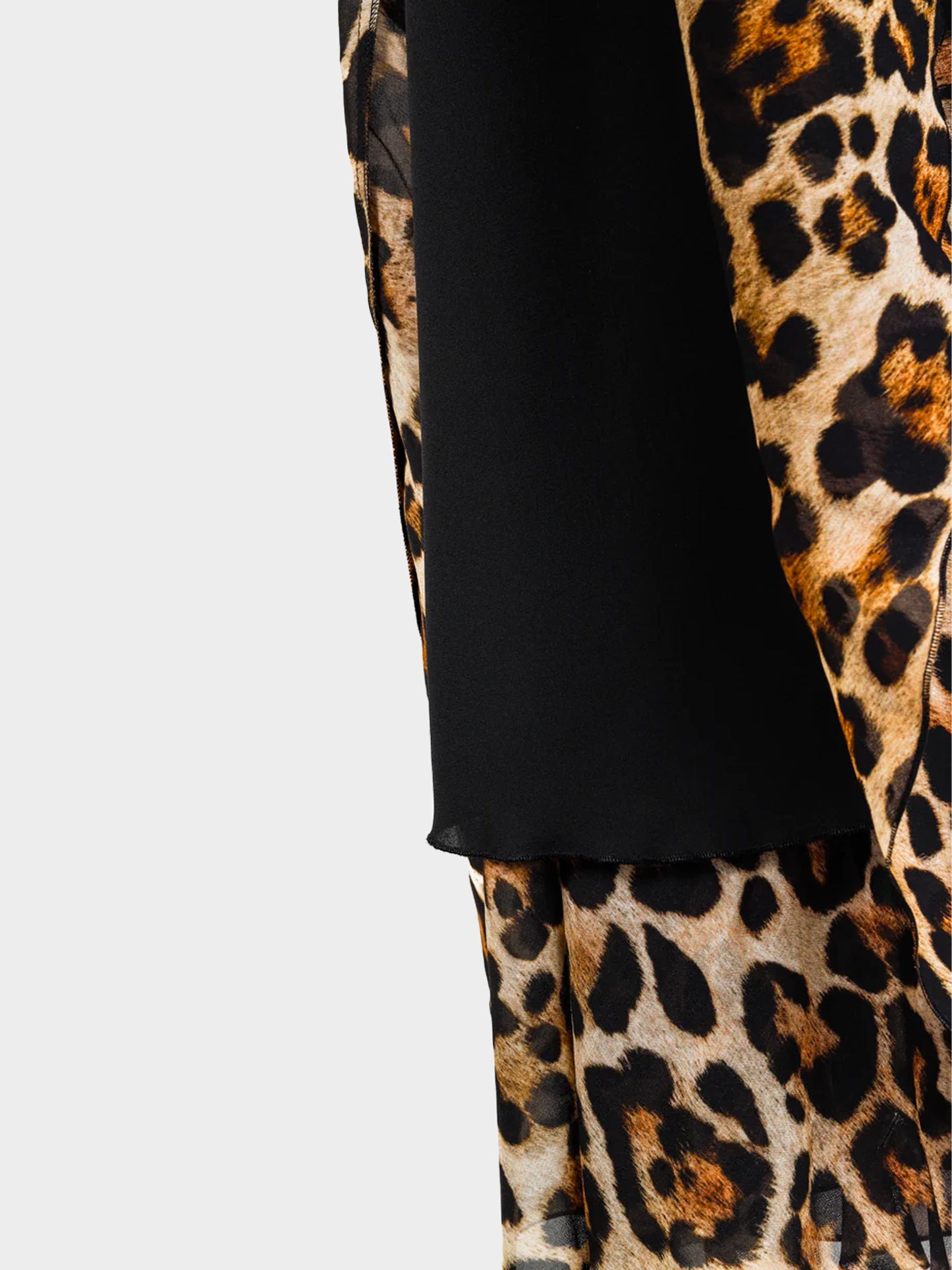 Blumarine PF 2021 Leopard Print Crepe Chiffon Ruffled Dress