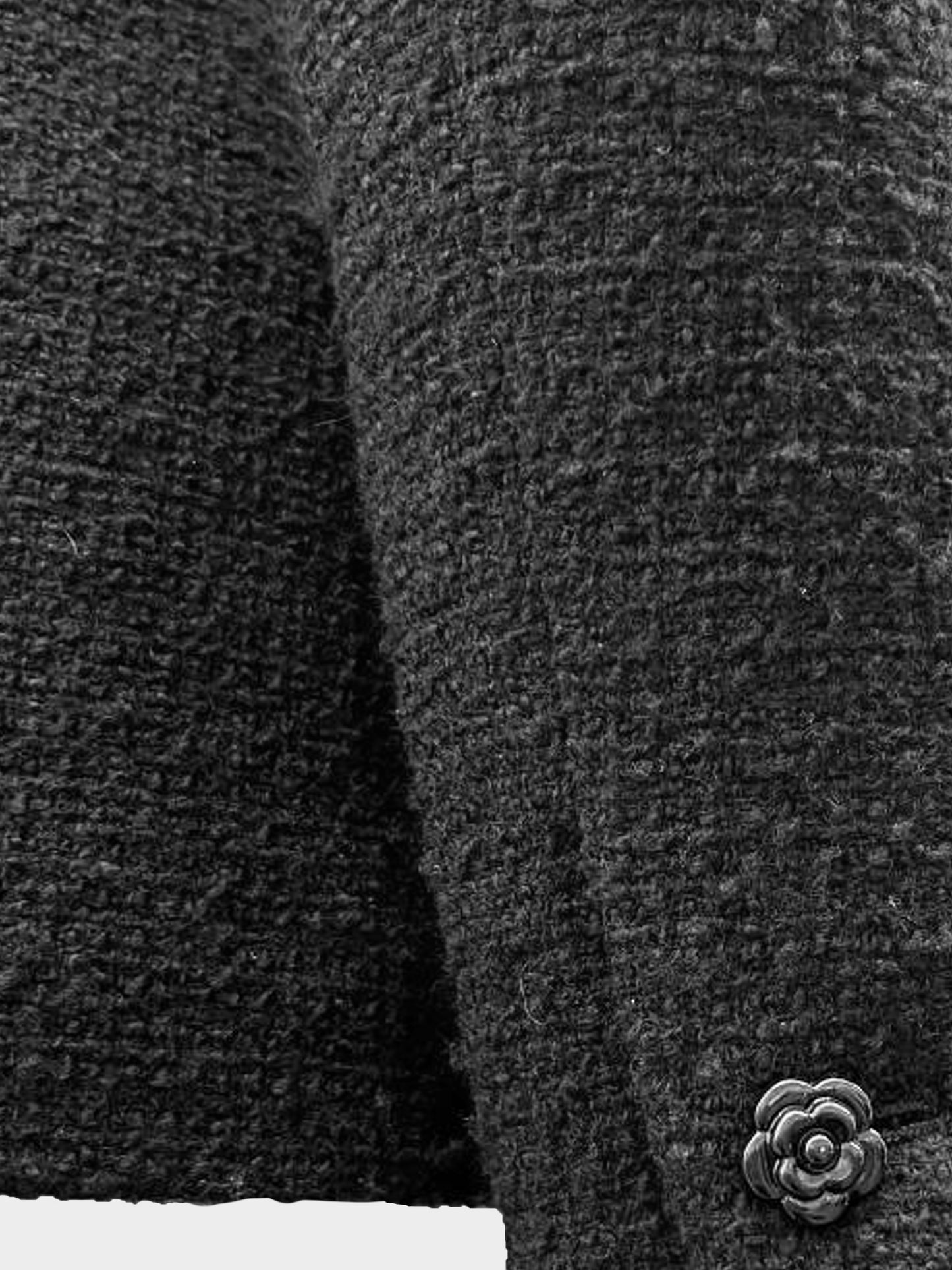 Chanel 2002 Black Tweed Double Breasted Jacket