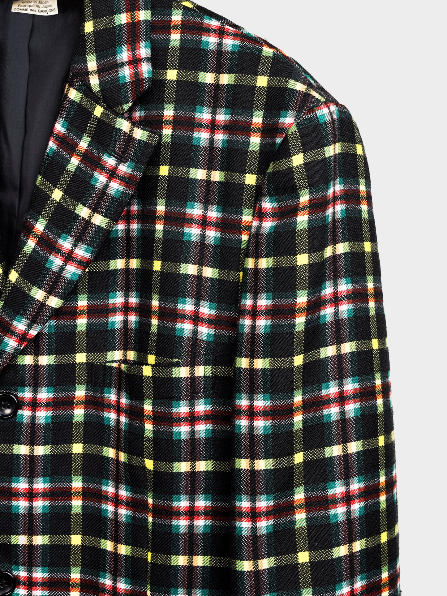 Comme Des Garçons Homme Plus FW 2020 Wool Tartan Vent Cut-out Coat