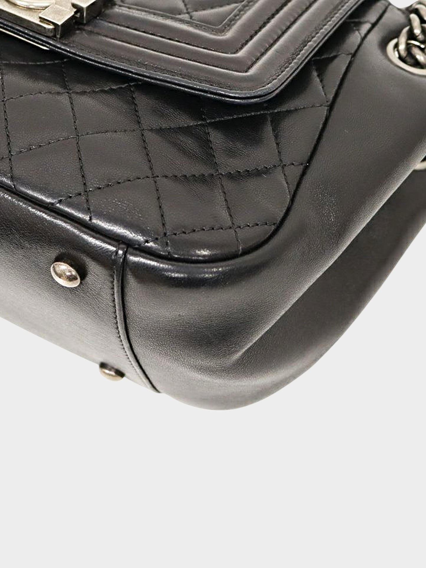 Chanel 2012 Black Lambskin Accordion Flap Bag