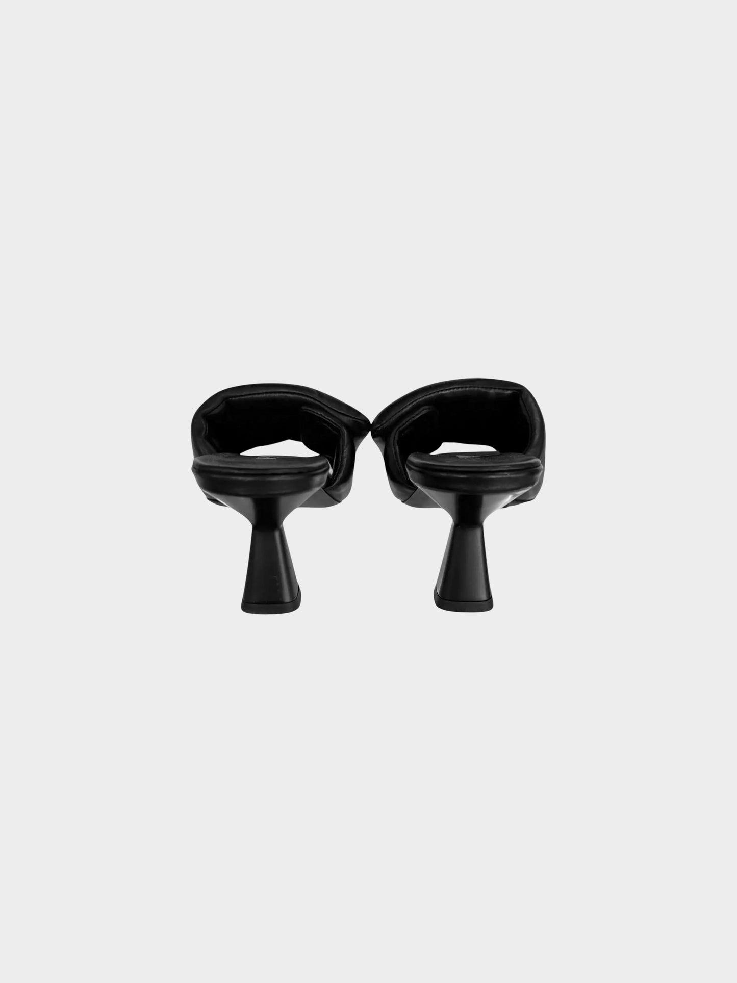 Prada 2023 Black Padded Leather Logo Mules