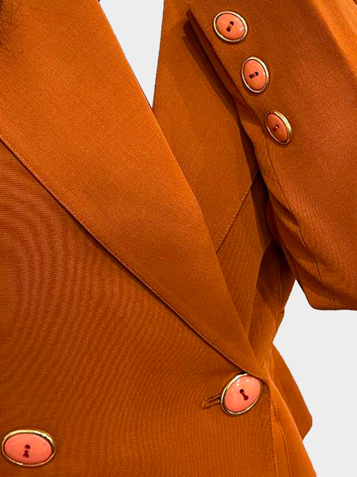 Christian Dior 1990s Miss Dior Collection Orange Wool Belted Blazer