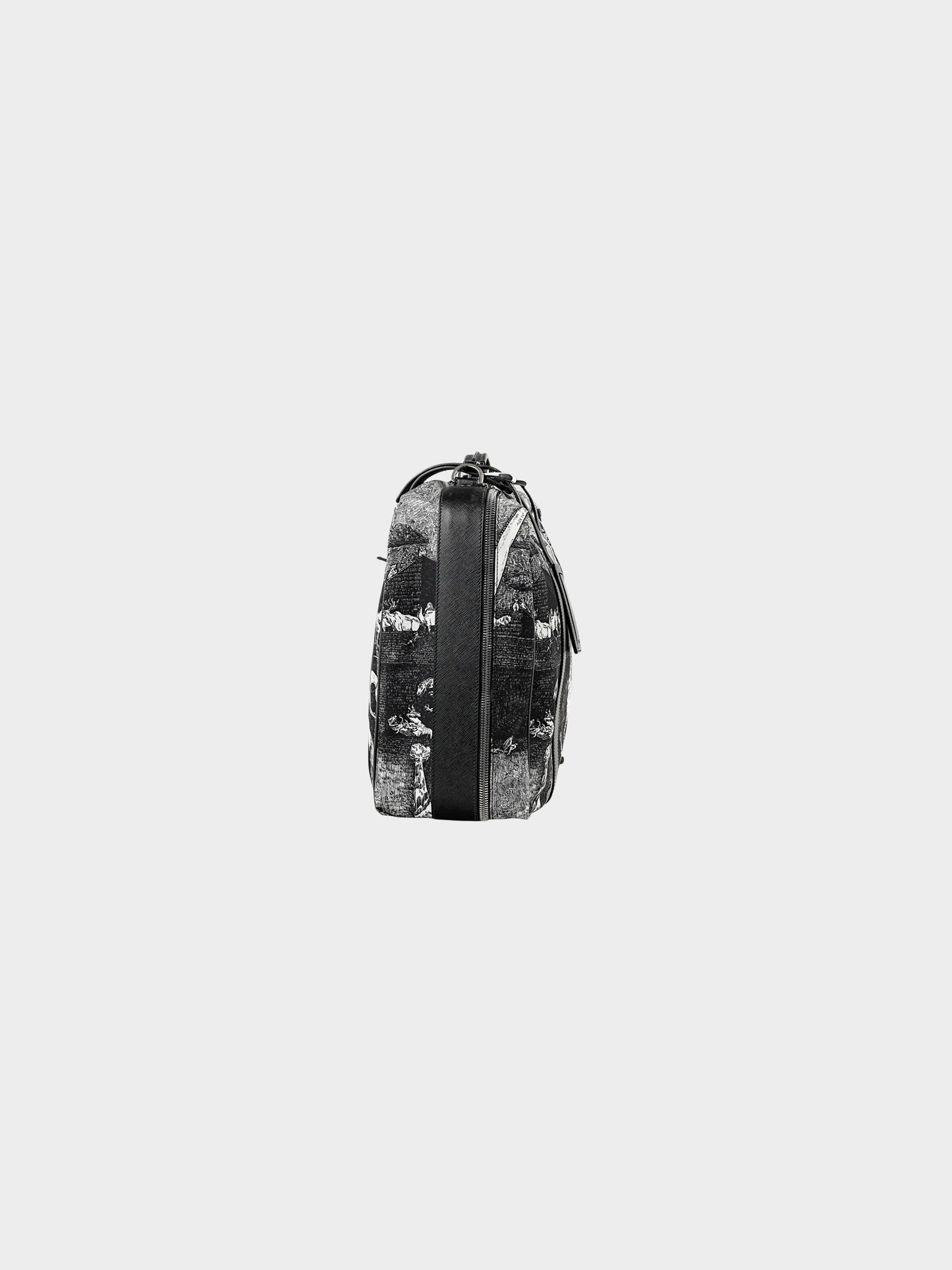 Prada AW 2016 Black Saffiano Leather and Nylon Animal Kingdom Suitcase
