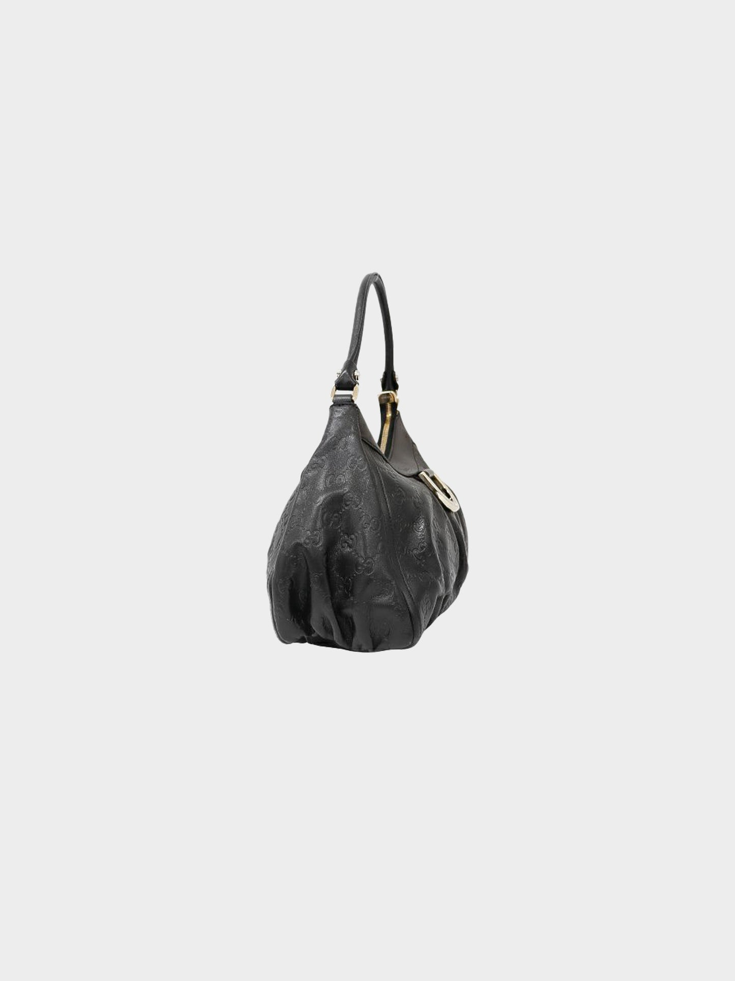 Gucci 2000s Black Guccisima Leather D-ring Bag