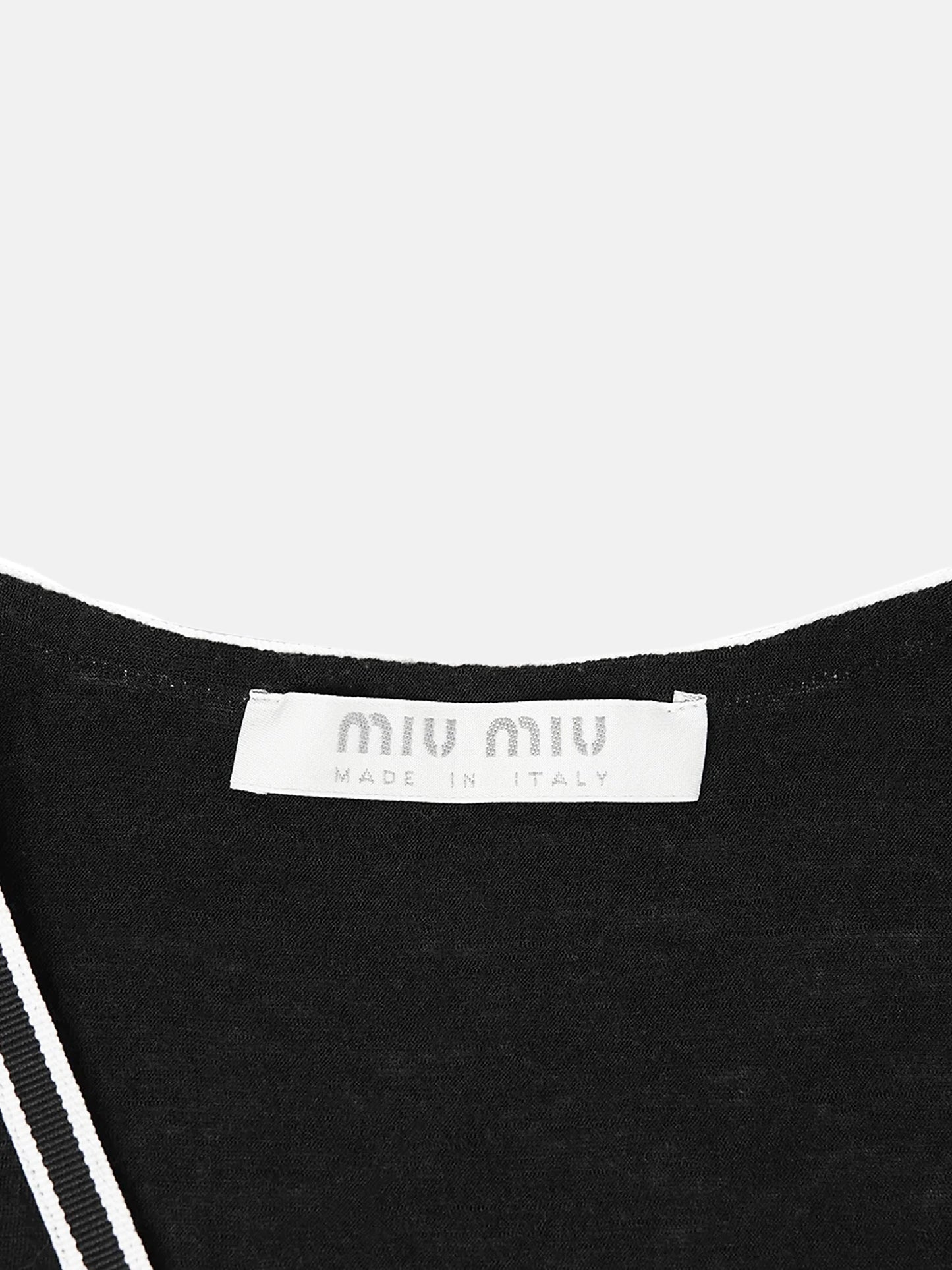 Miu Miu SS 2000 Black Tipped Top and Skirt Set