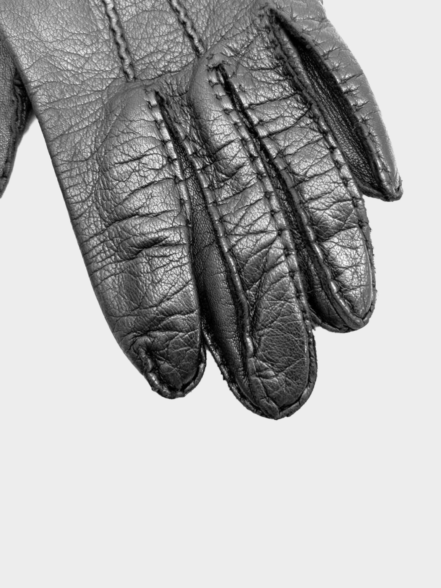 Loewe 2000s Black Leather Anagram Leather Gloves