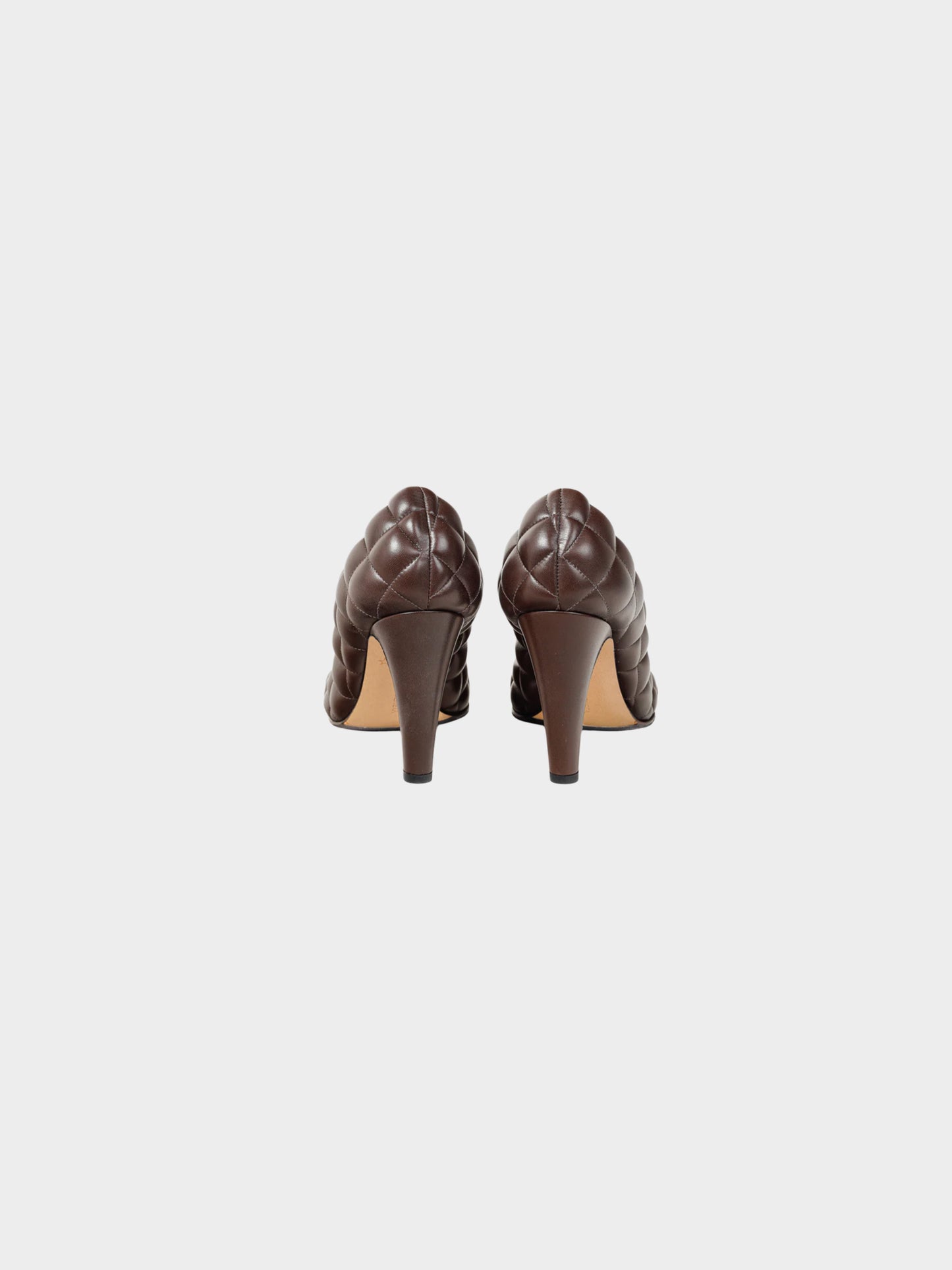 Bottega Veneta FW 2019-2020 Brown Quilted Nappa Leather Heels