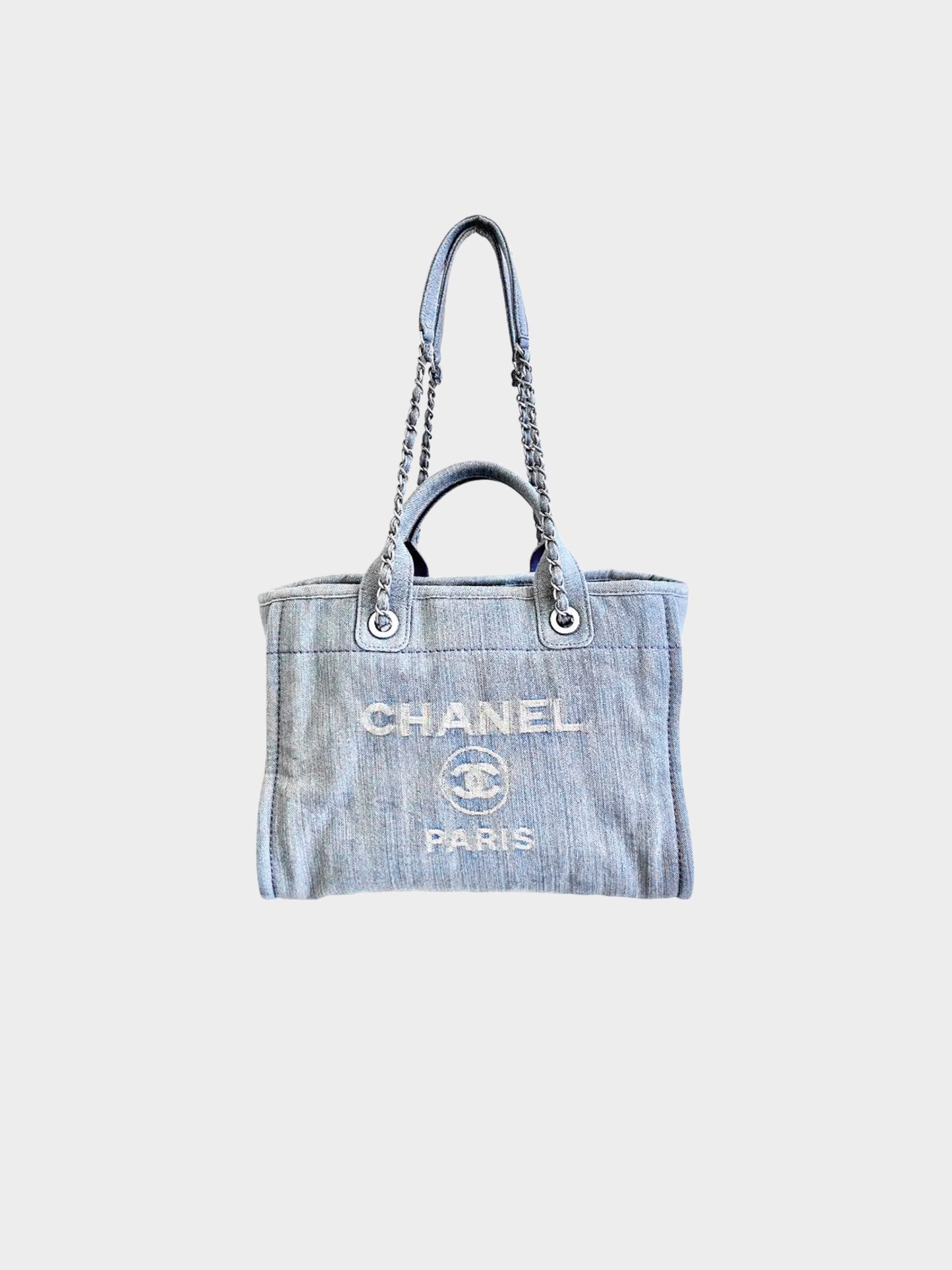 Chanel 2023 Light Denim Small Deauville Tote Bag