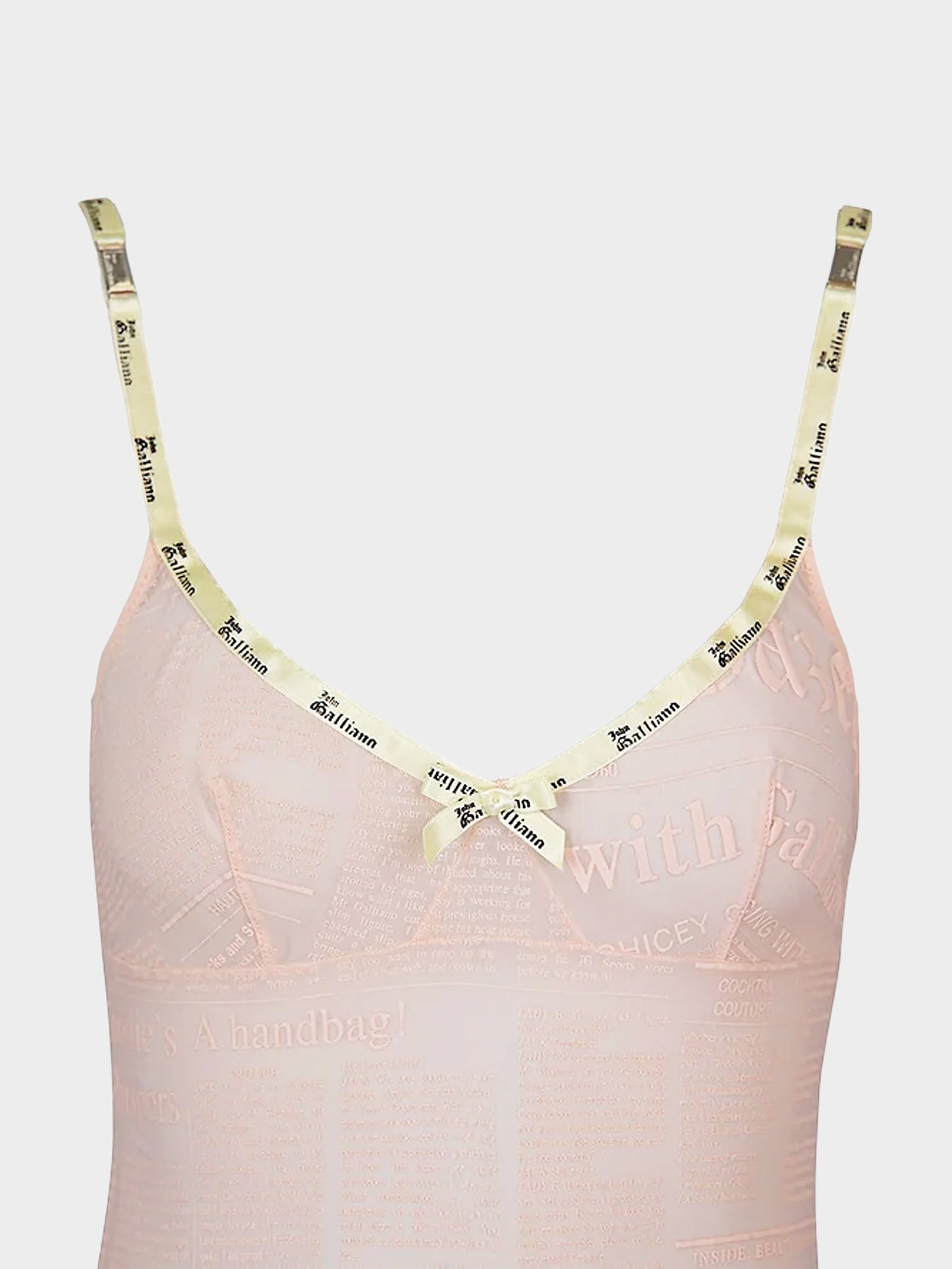John Galliano 2000s Rare Pink Sheer Gazette Lingerie Dress
