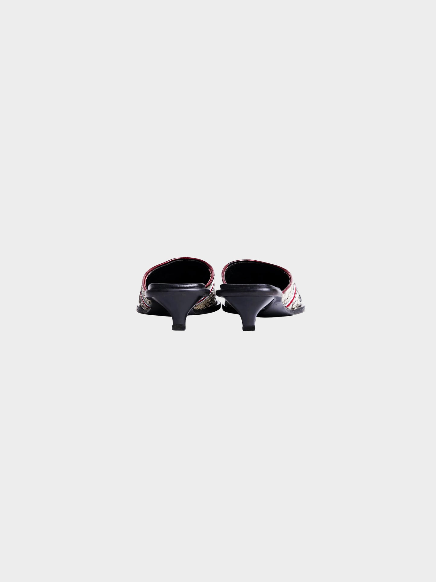 Miu Miu SS 2000 Bordeaux Leather 3 Pointed Toe Mules