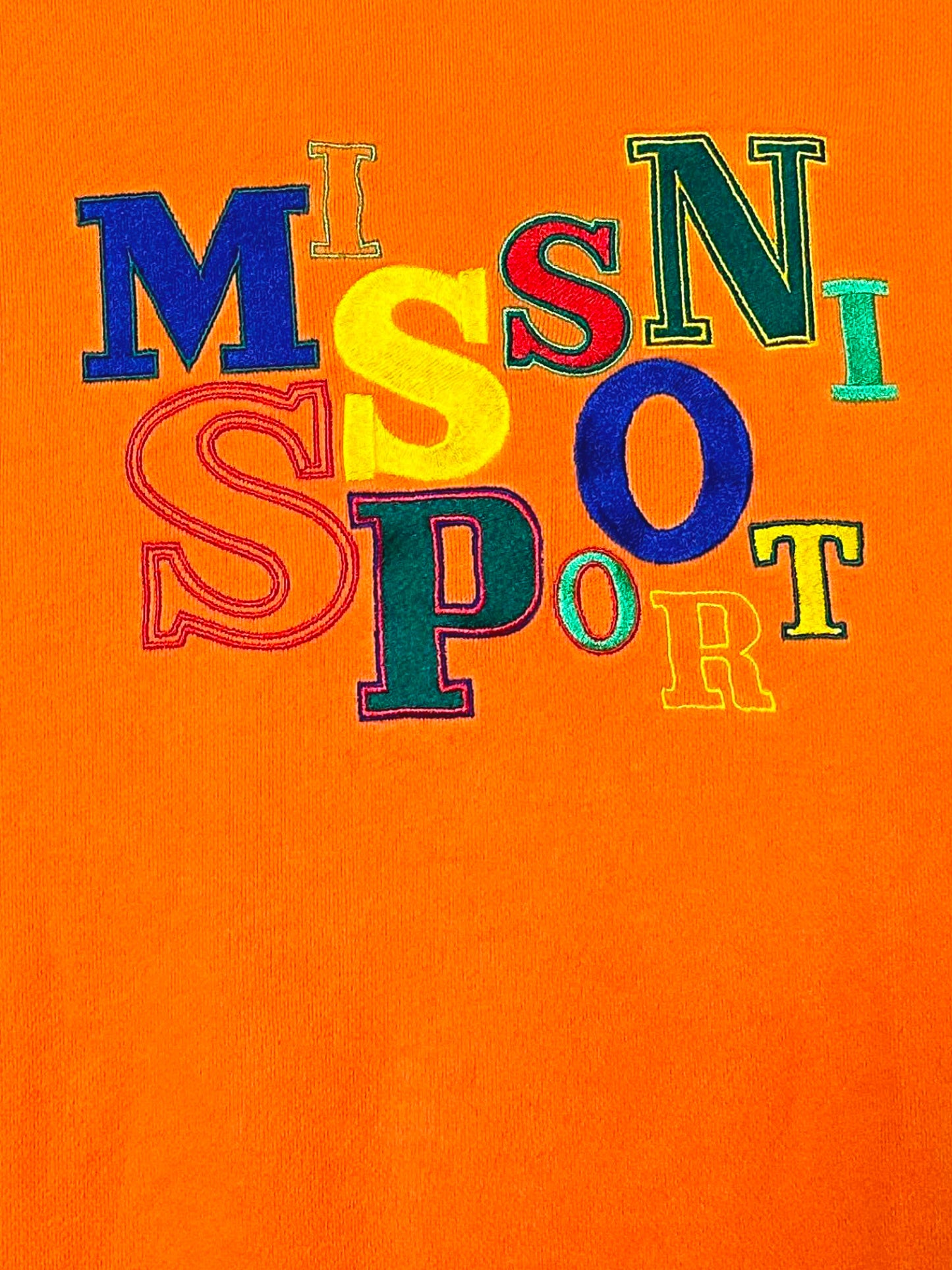 Missoni Sport 1990s Orange Embroidered Logo Sweater