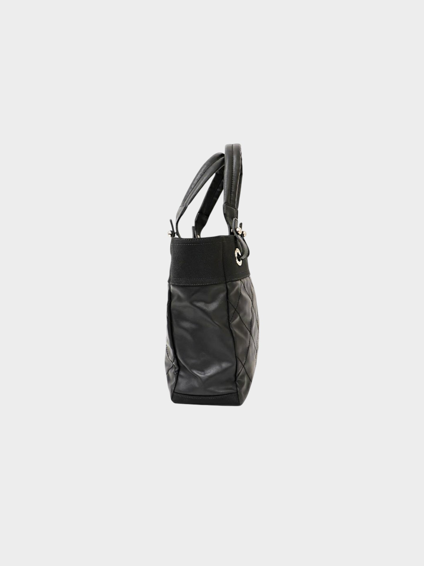 Chanel 2012 Black Quilted Coated Canvas Paris Biarritz Tote Bag