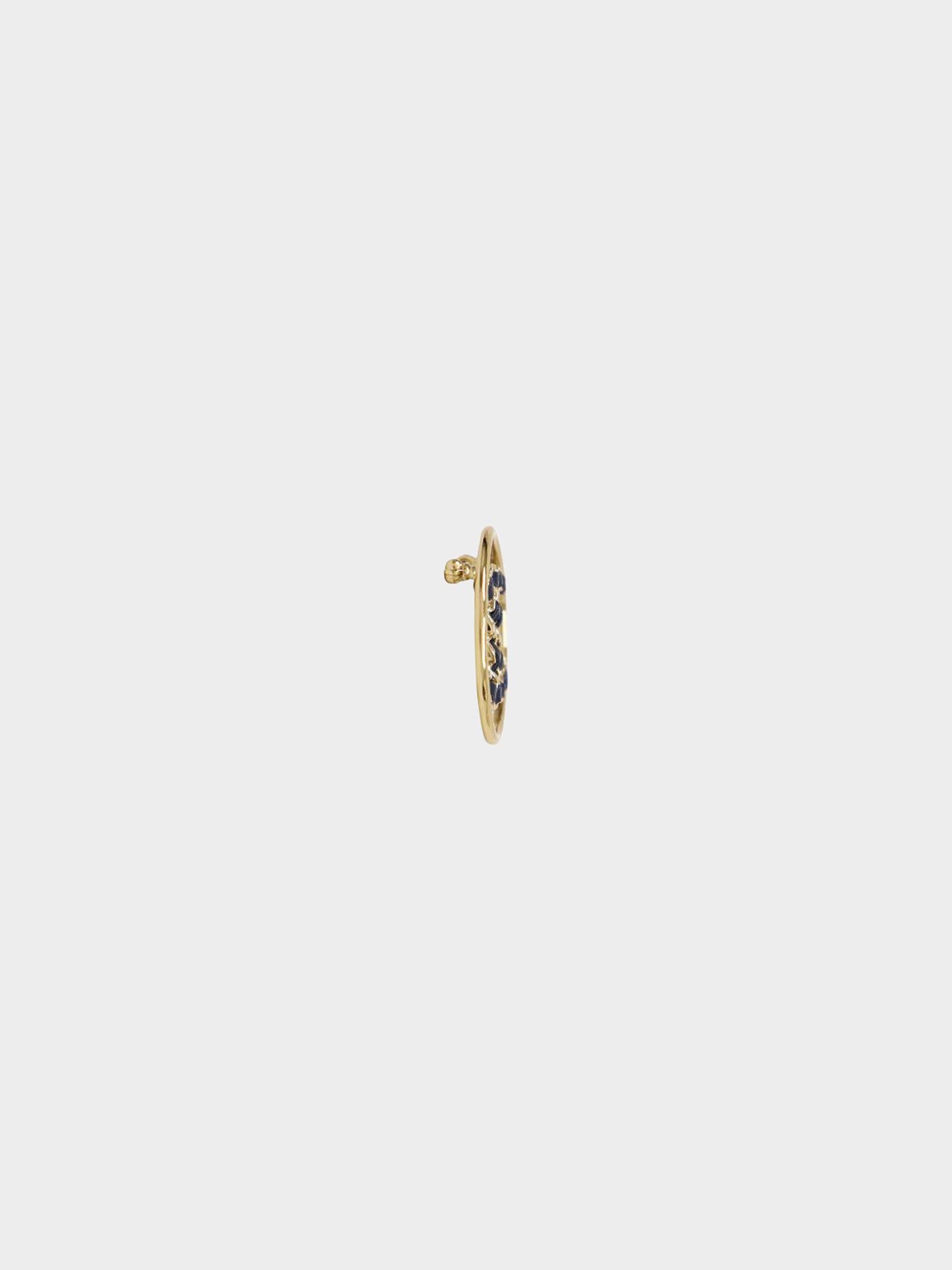 Chanel 2000s Navy Leather Threaded Chain and Gold CC Brooch