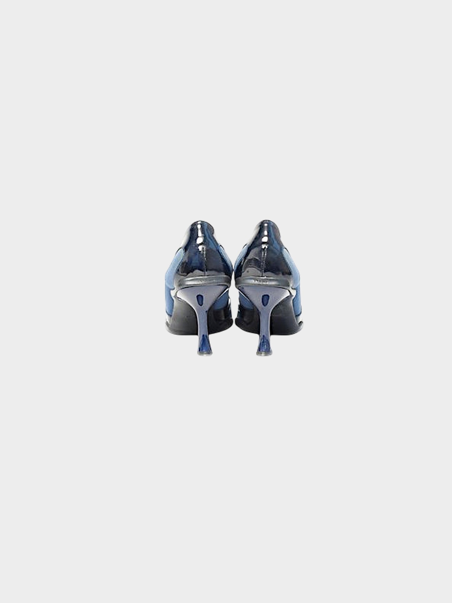 Prada SS 2000 Blue Neoprene Panelled Sporty Heels