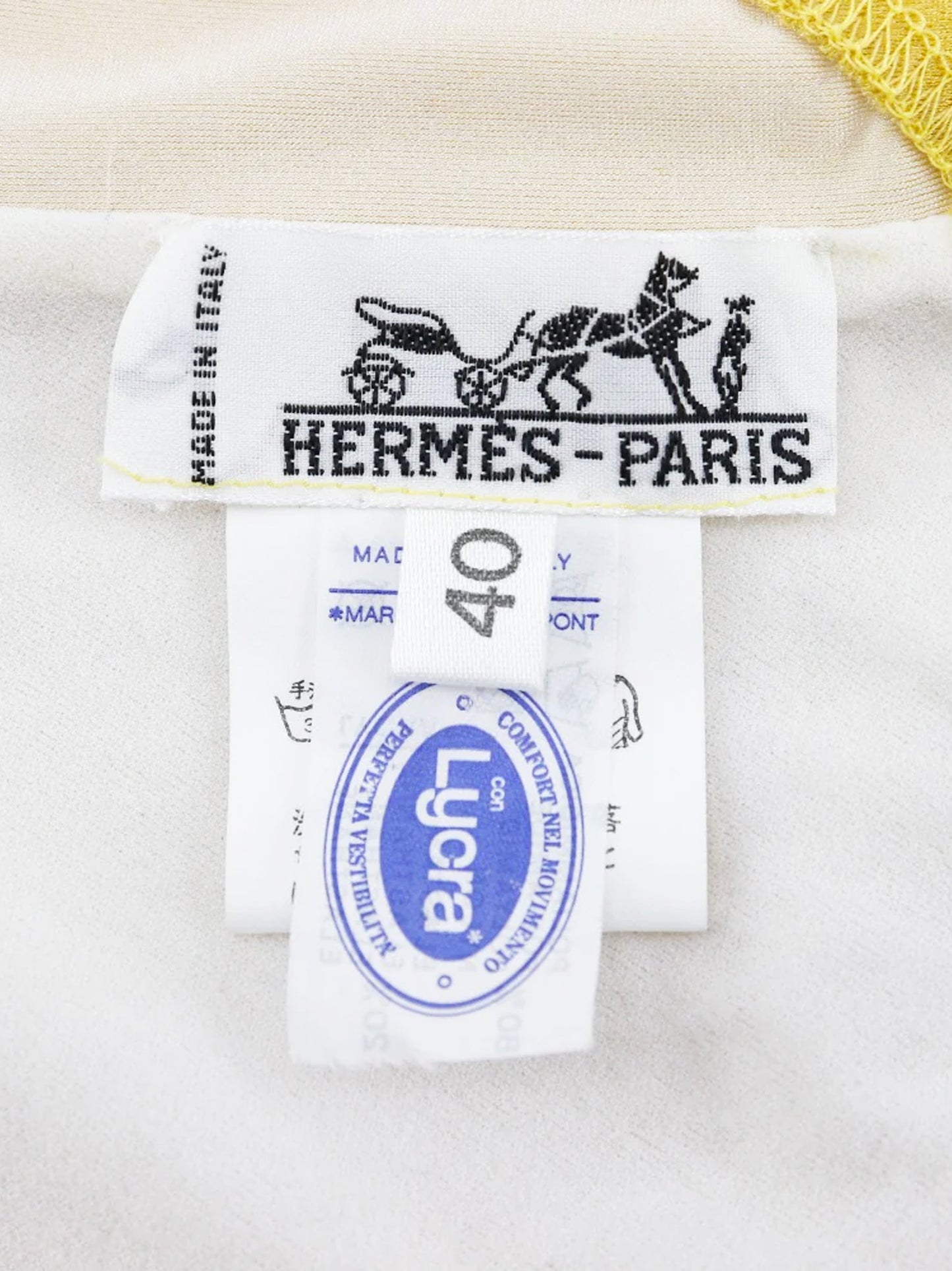 Hermes 1990s Yellow Sun One-Piece Lycra Swimsuit