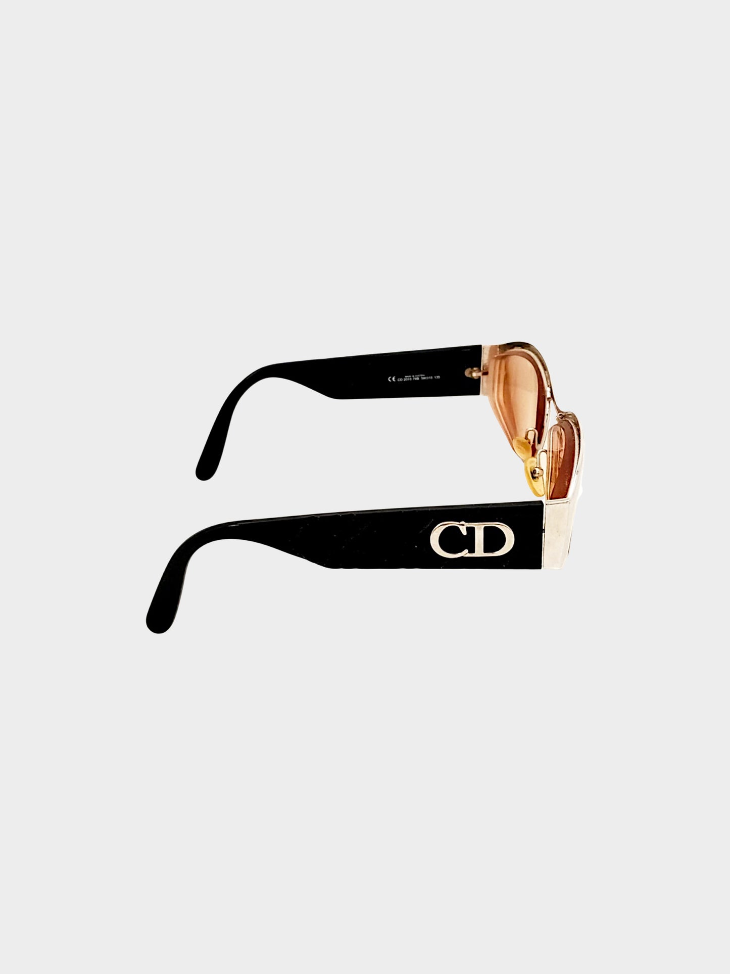 Christian Dior 1980s Cannage Temples Oval Sunglasses