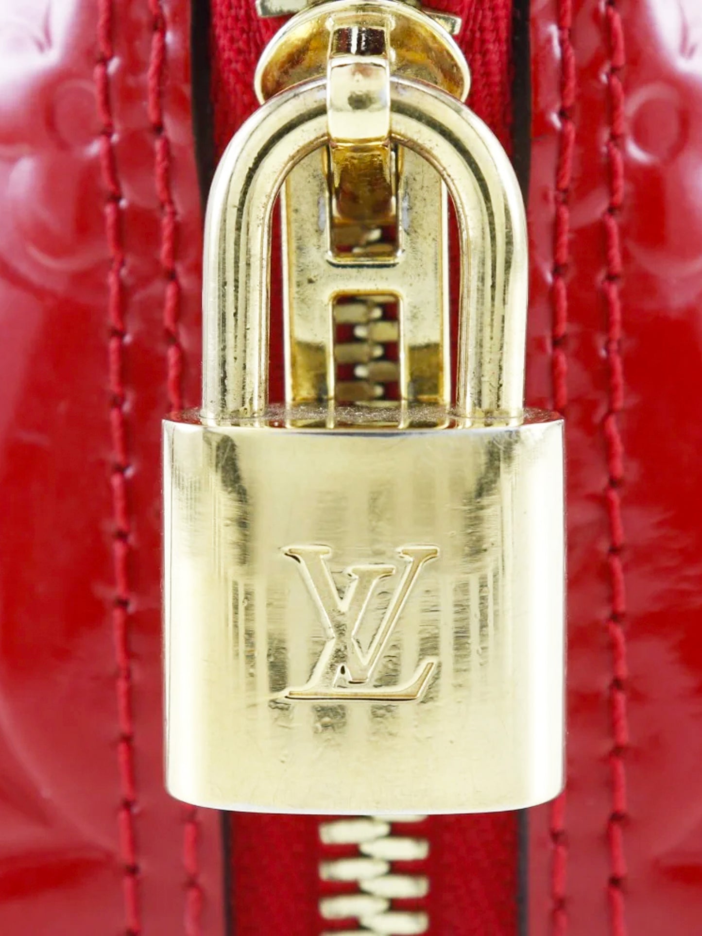 Louis Vuitton 2016 Red Vernis Patent Leather Alma BB Handbag