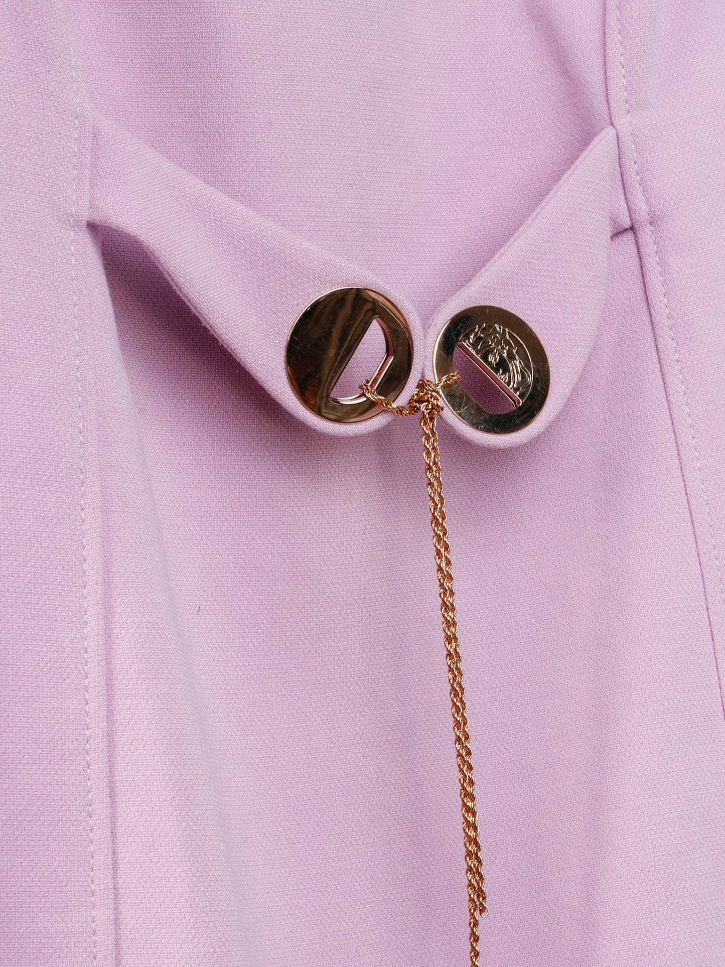 Versace 2010s Virgin Wool Lilac Sheath Dress
