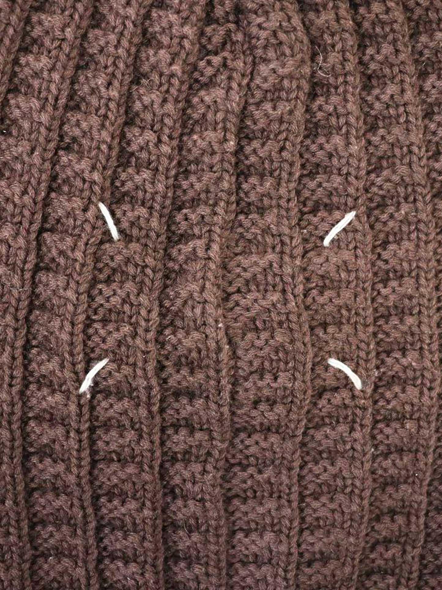 Maison Martin Margiela 2020s Brown Knitted Logo Beanie