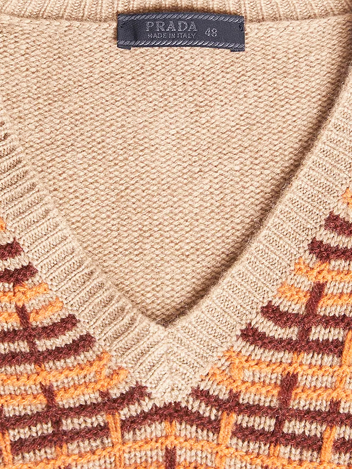 Prada FW 2005 Men's Beige Knitted Cashmere Sweater
