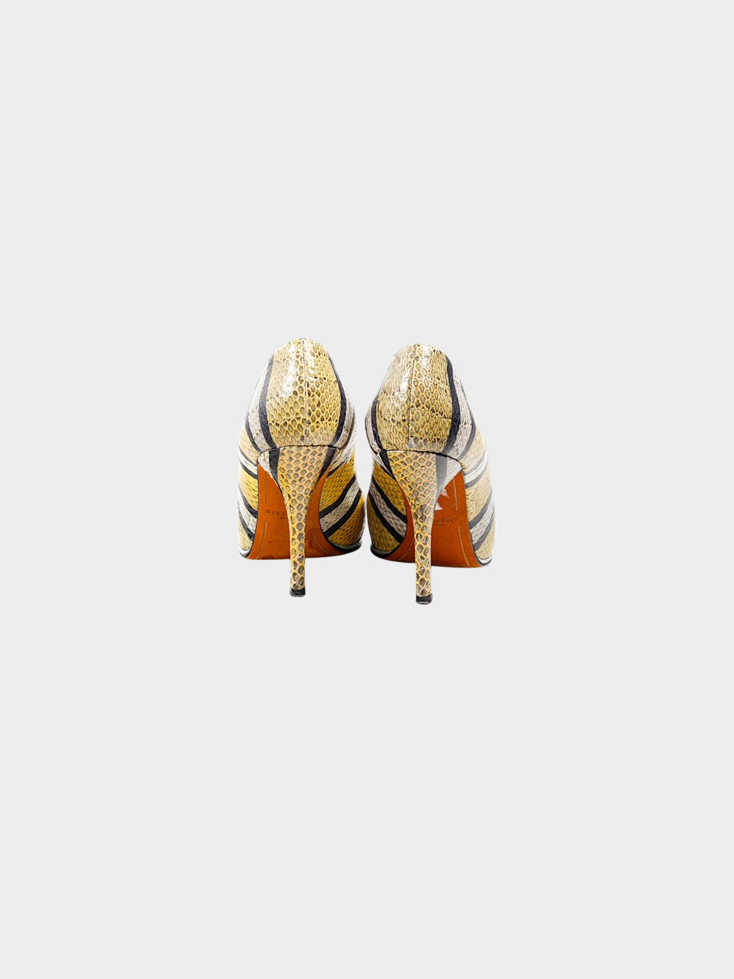 Givenchy by Ricardo Tisci 2010s Yellow Striped  Heels
