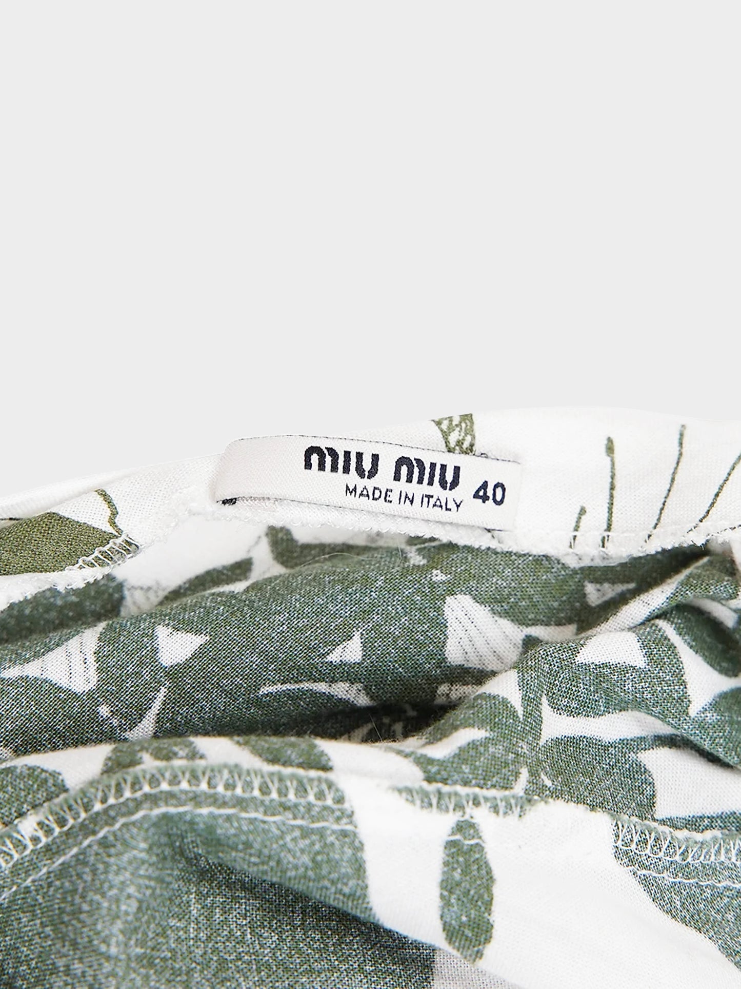Miu Miu SS 2003 Green and White Floral Print Dress