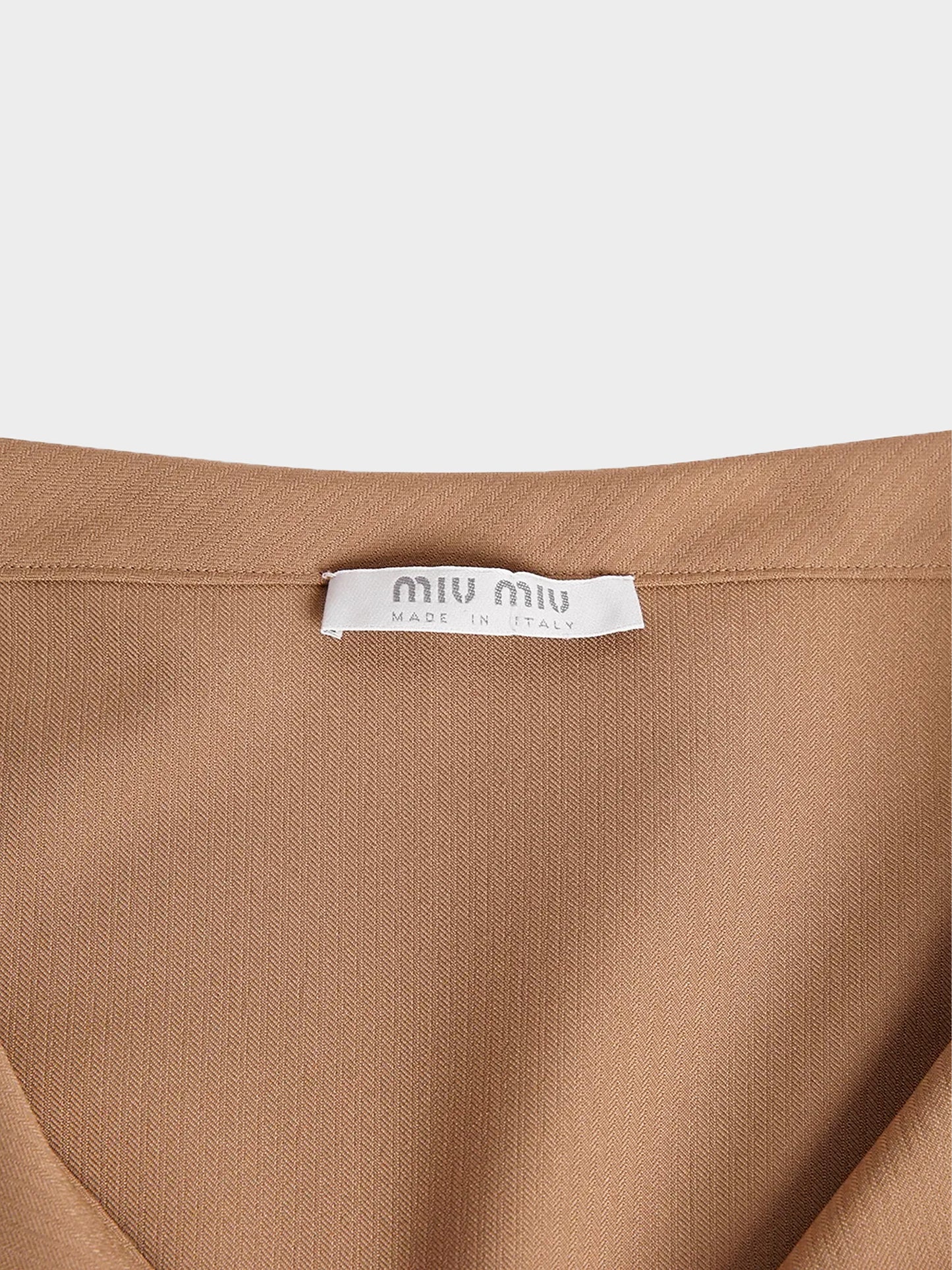 Miu Miu FW 2000 Beige Tie-neck Midi Dress