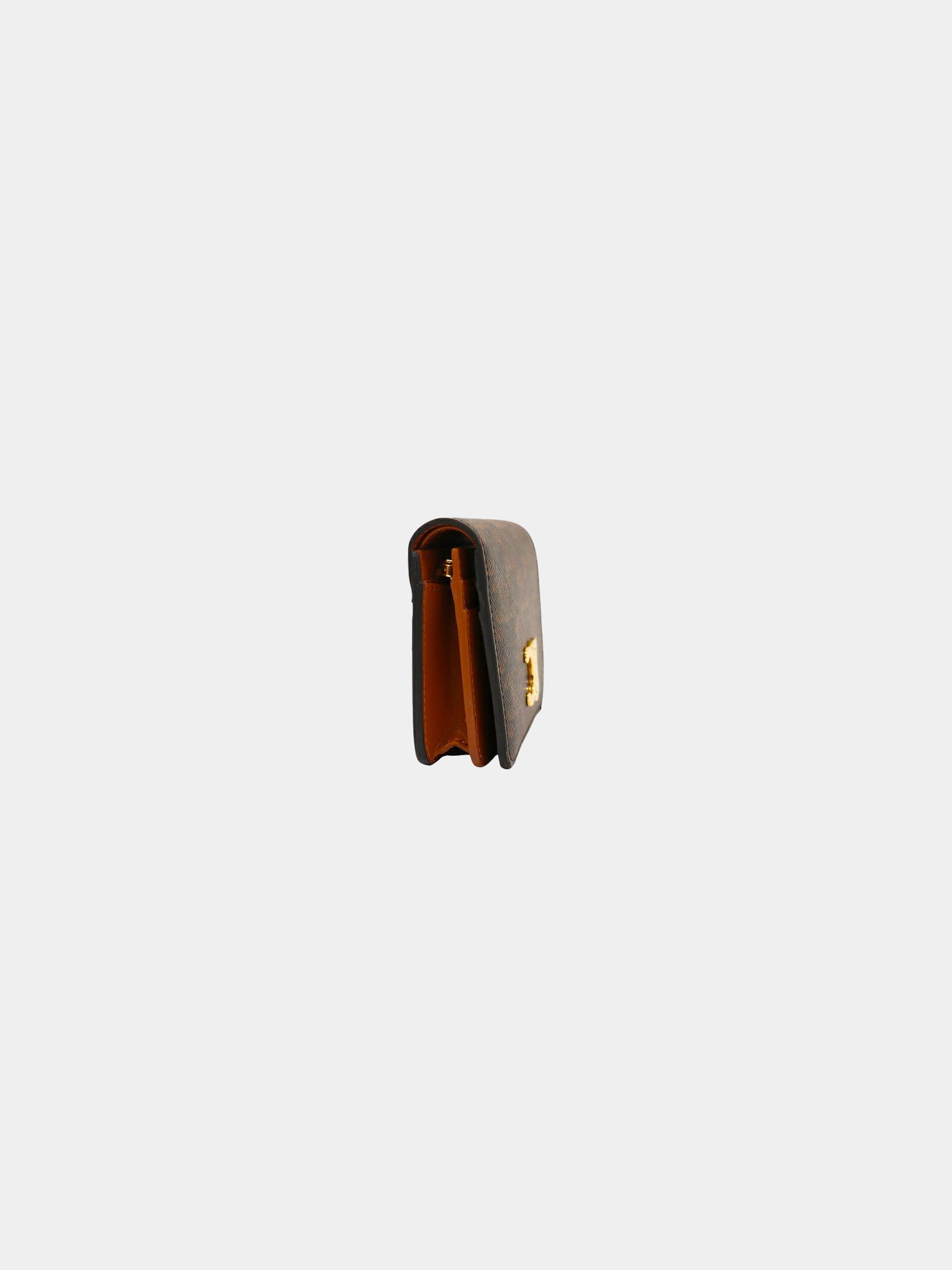 Celine 2020s Brown Triomphe Monogram Coated Canvas Wallet