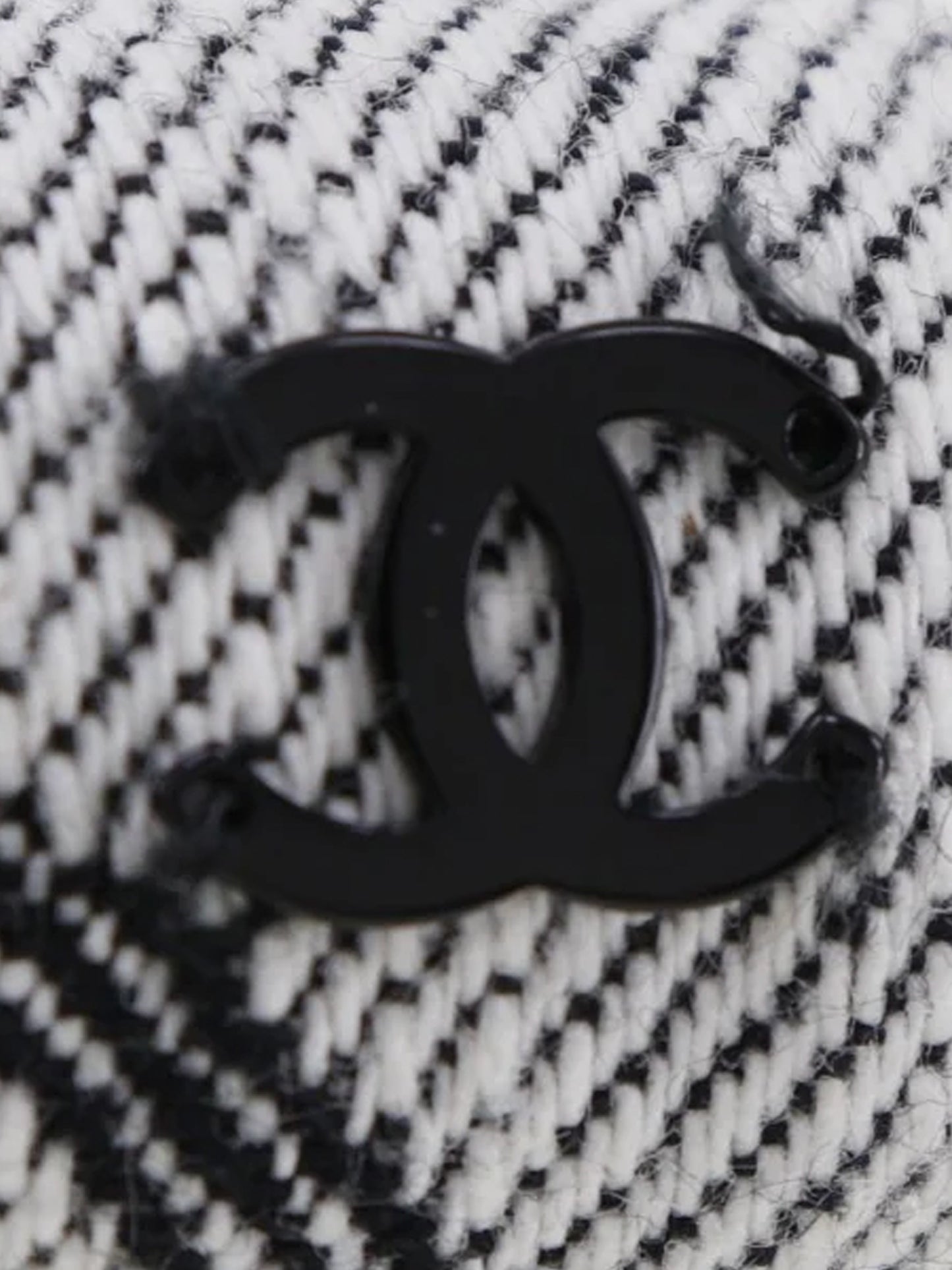 Chanel 2010s Grey CC Jacquard Bow Barrette