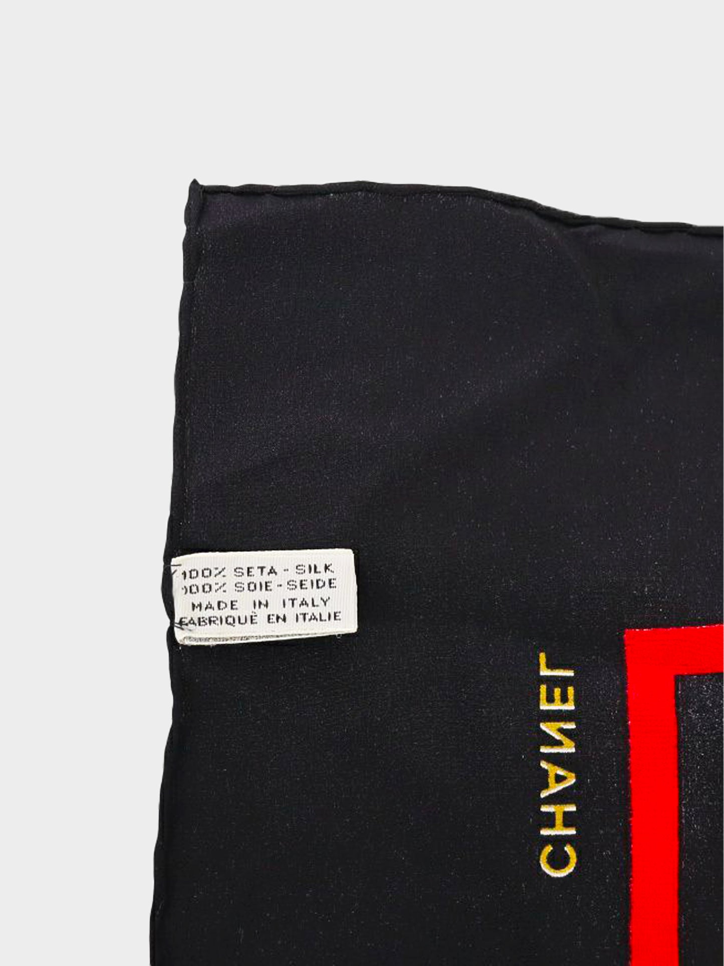 Chanel 2000s Red CC and Medallions Silk Scarf