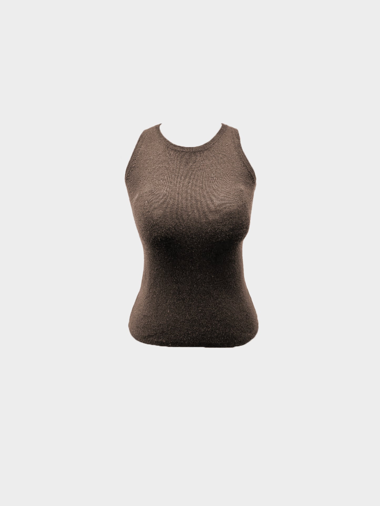Prada 2000s Brown Cashmere-Silk Knit Cardigan and Top Set
