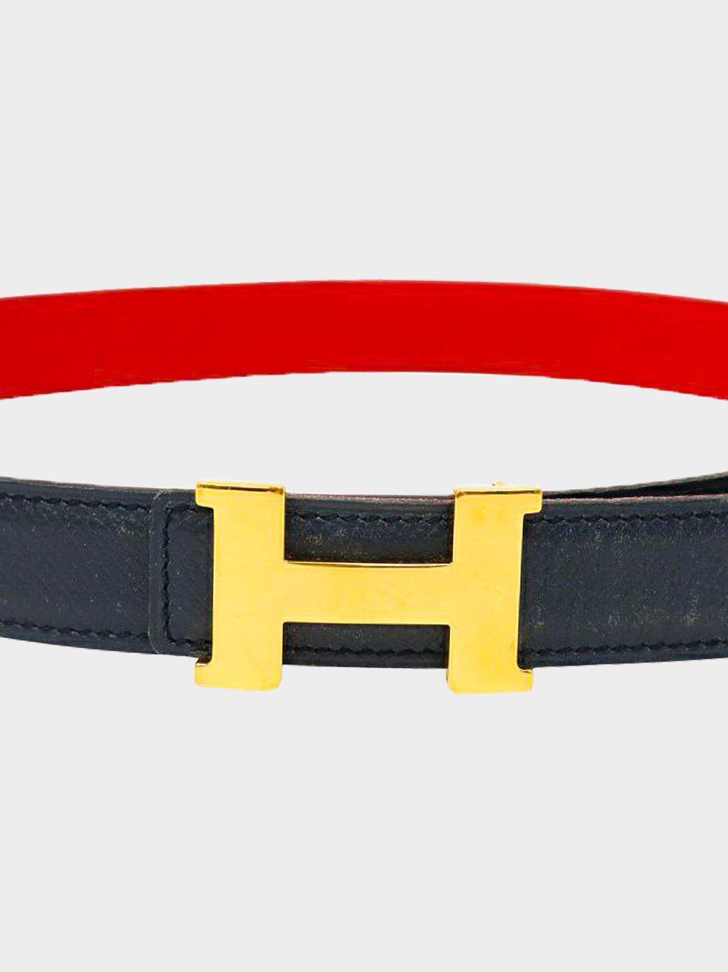 Hermes 1999 Black Leather Mini Constance Belt