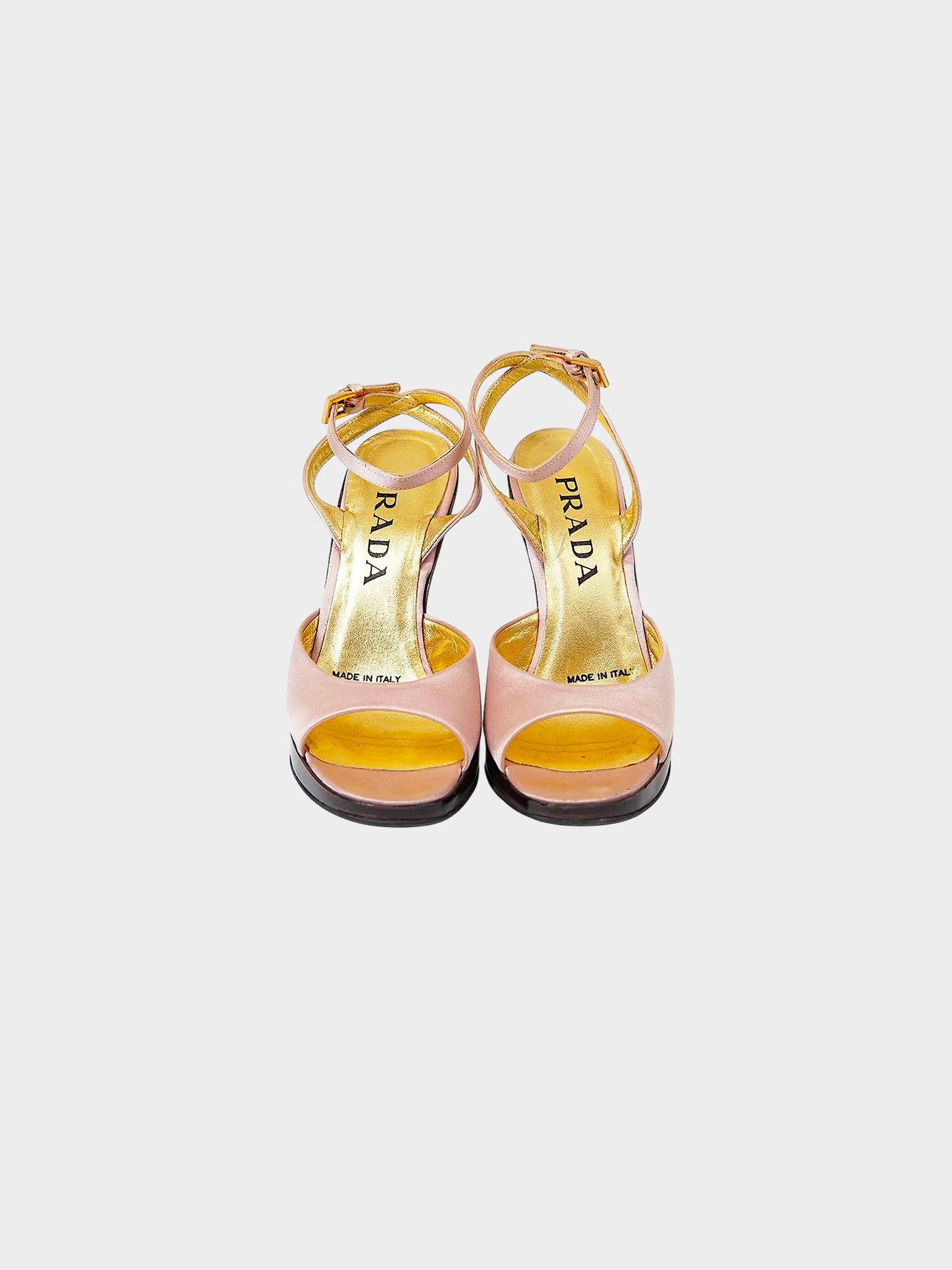 Prada SS 1998 Light Pink Satin and Pink Plexiglass Heels