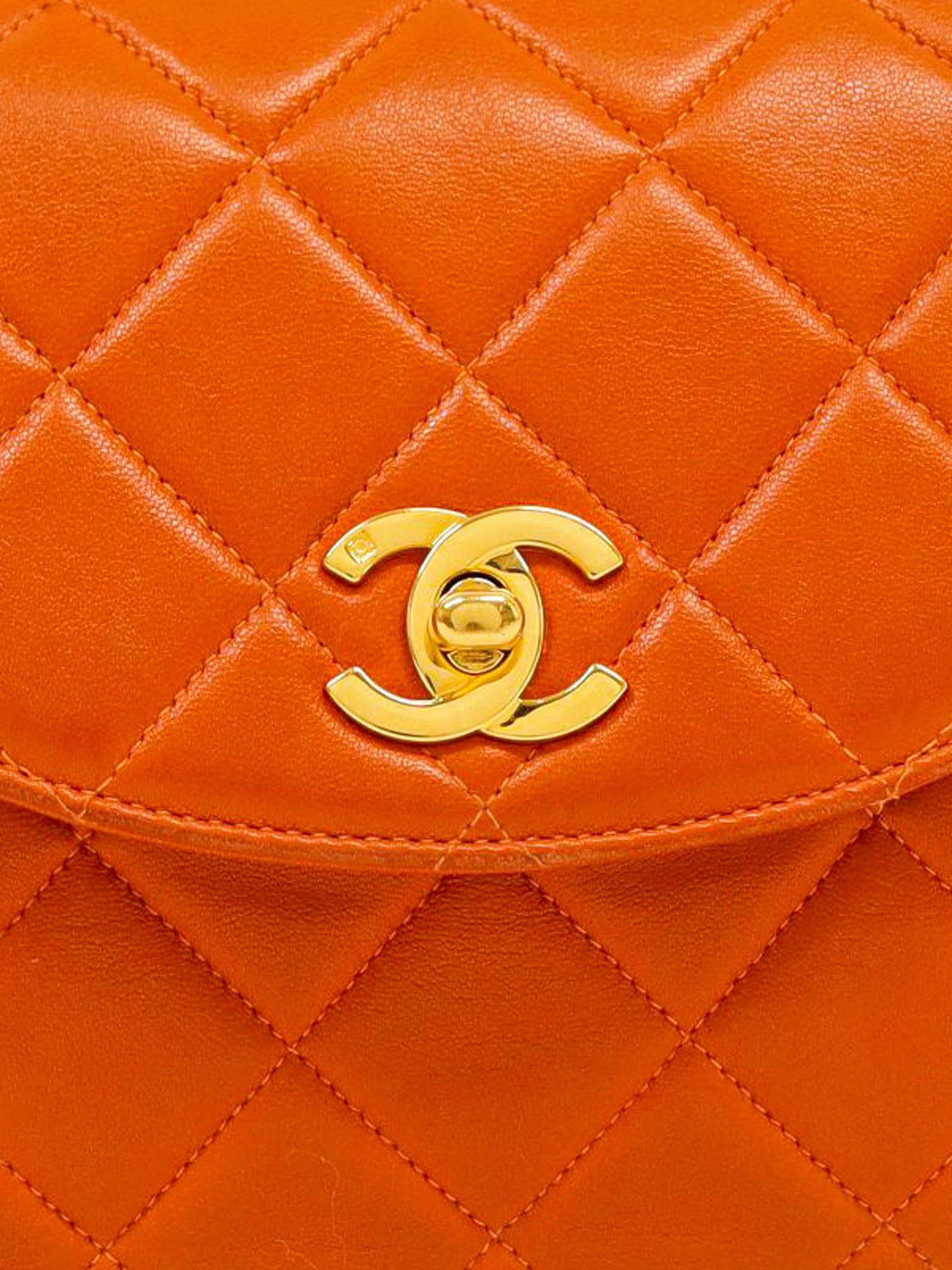 Chanel 1997 Orange Lambskin Matelasse Bag