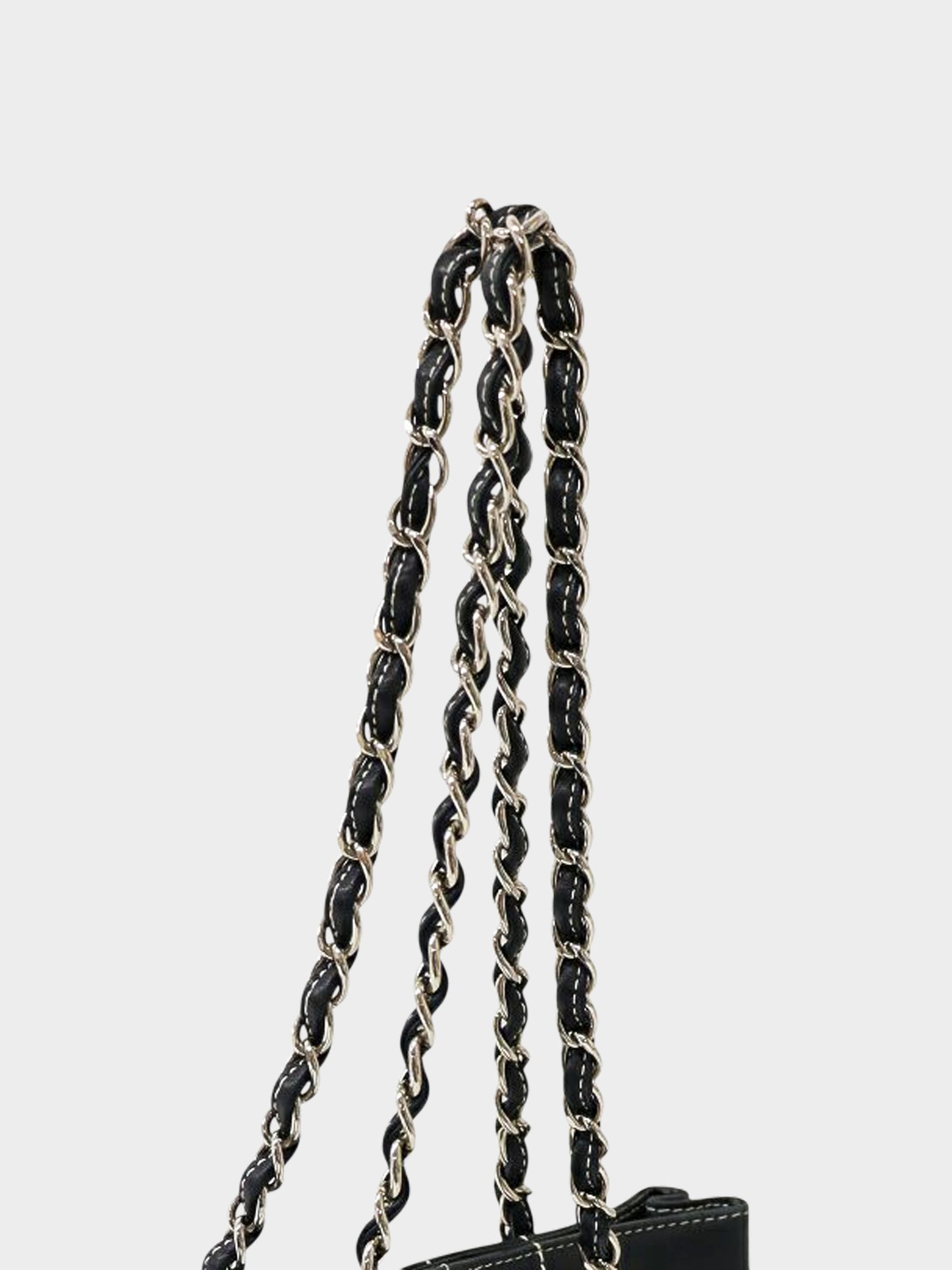 Chanel 2001-2002 Black Leather Wild Stitch Tote Bag