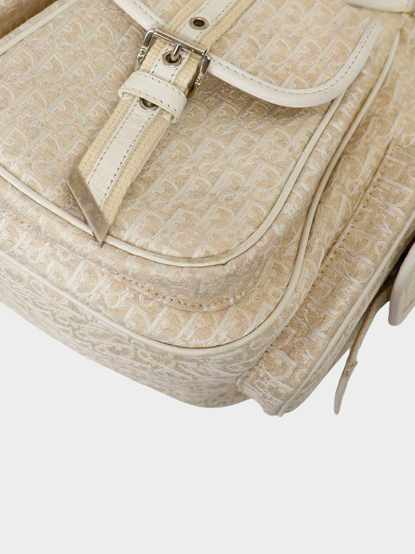 Christian Dior 2000s Beige Trotter Canvas Street Chic Tote Bag