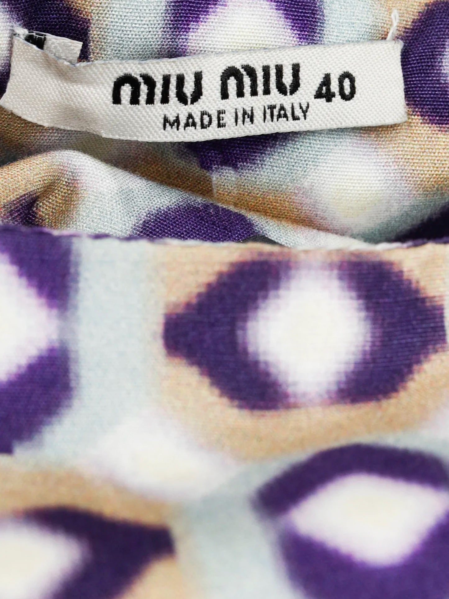 Miu Miu 2007 Geometric Print Pleated Skirt
