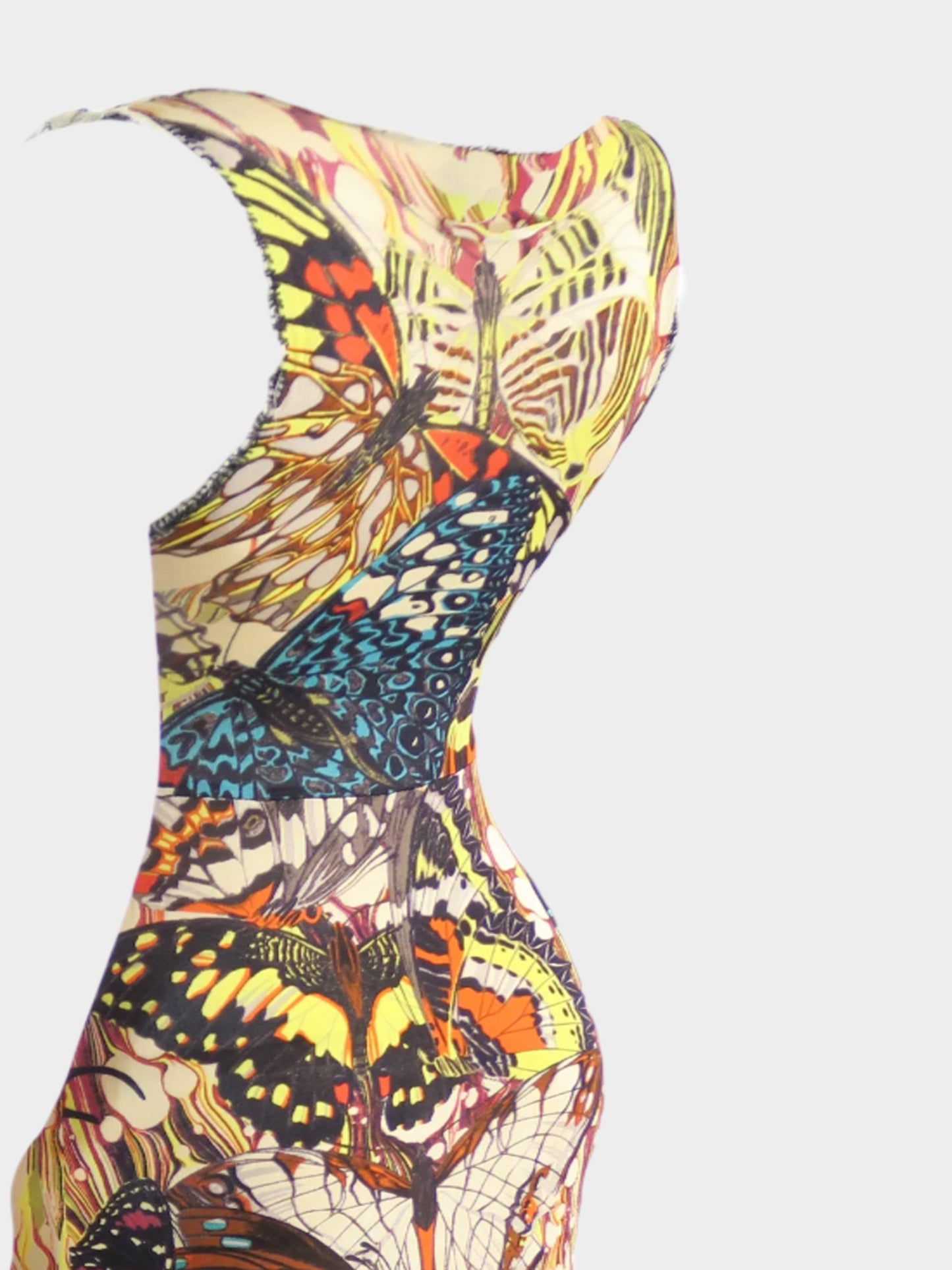 Jean Paul Gaultier SS 2003 Butterfly Print Maxi Dress