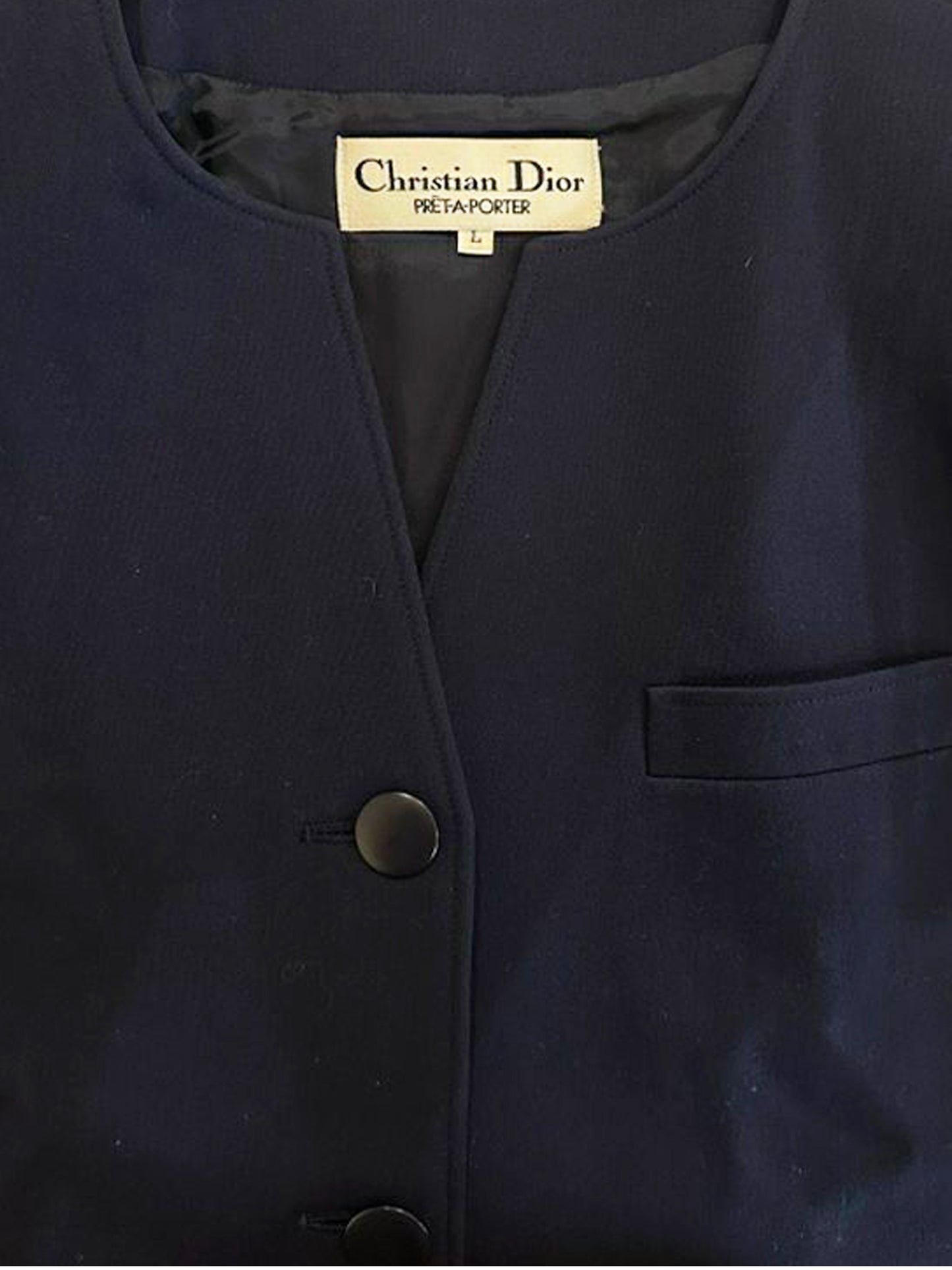Christian Dior 1990s Navy Wool Jacket