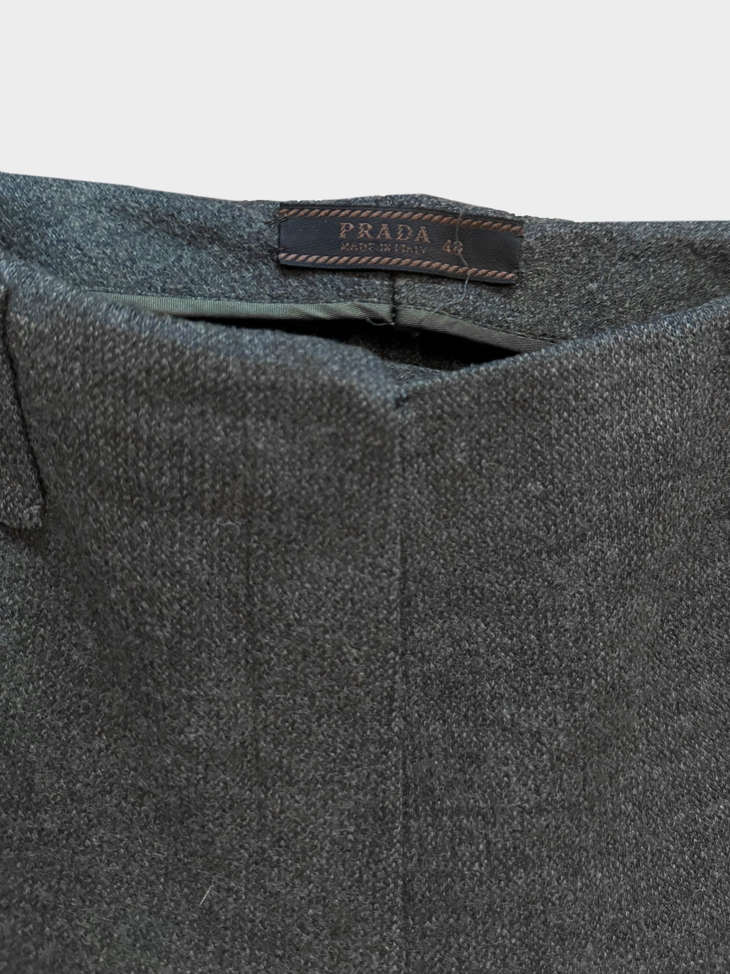 Prada 2010s Grey Wool Cargo Pants