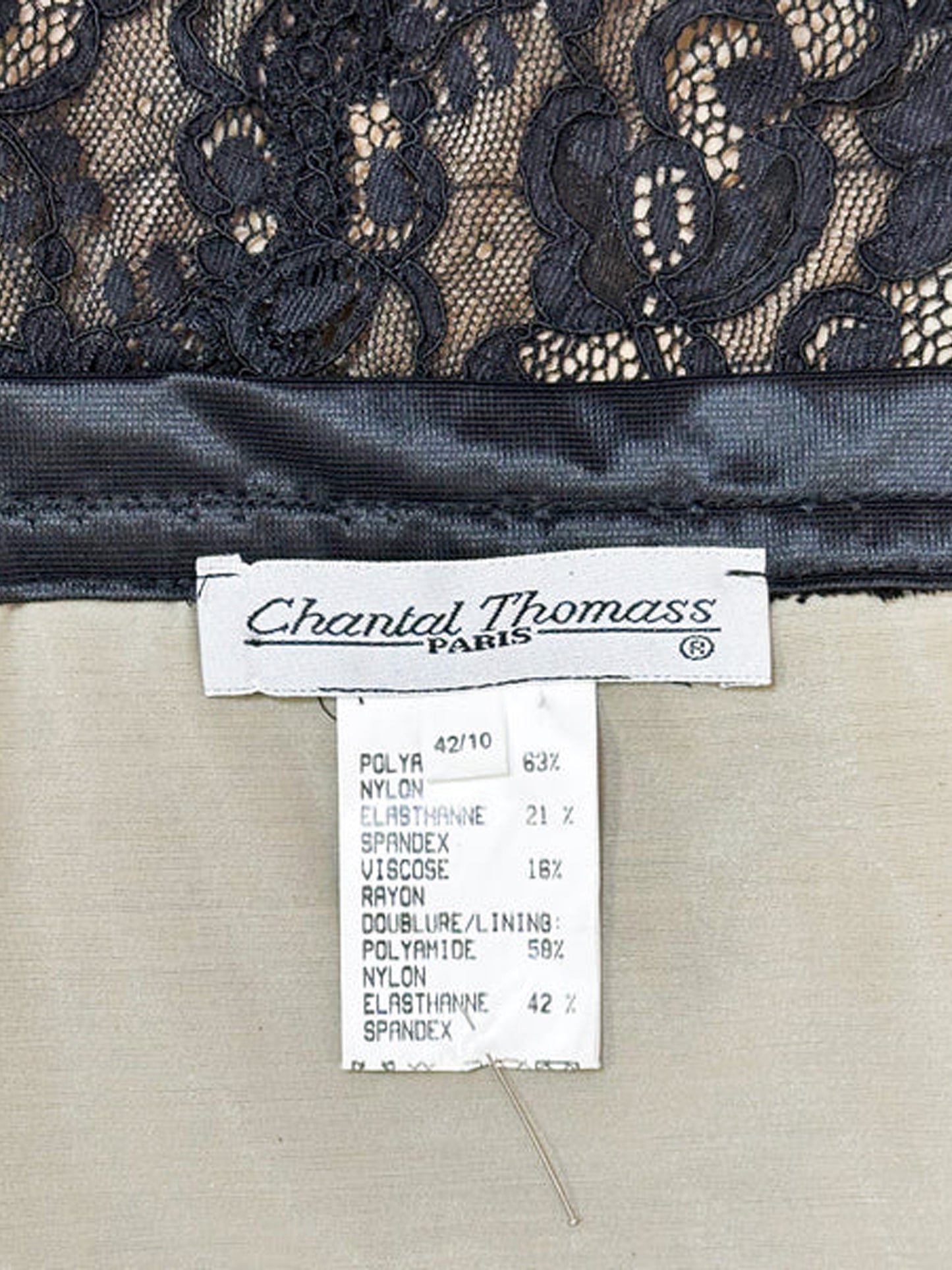 Chantal Thomass 1990s Black Lace Nude-Effect Bustier