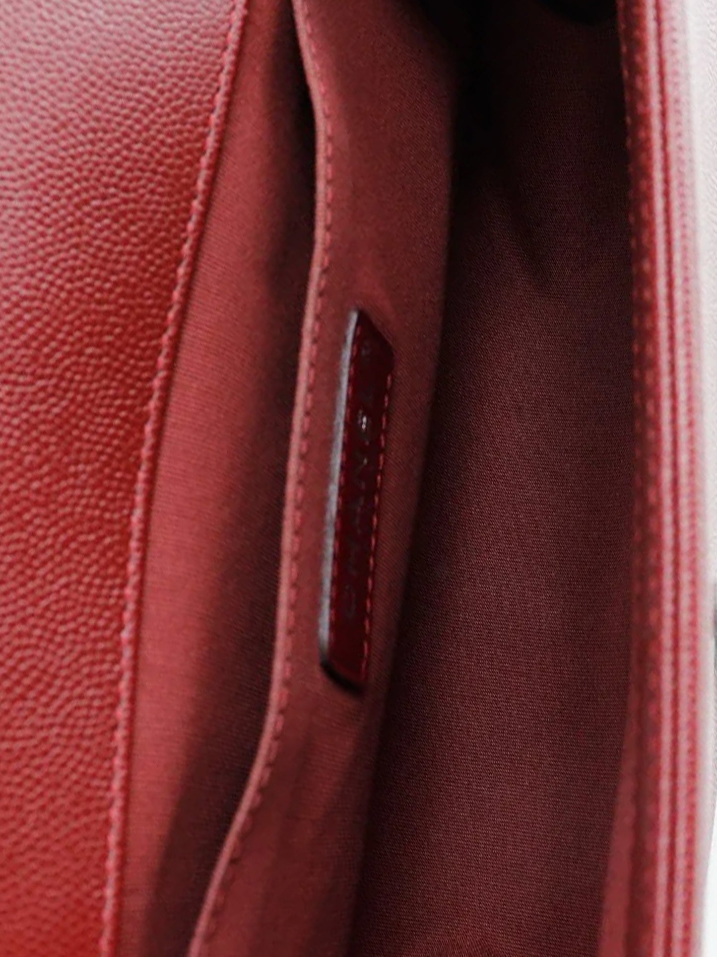 Chanel 2017 Burgundy Caviar Skin Boy Bag