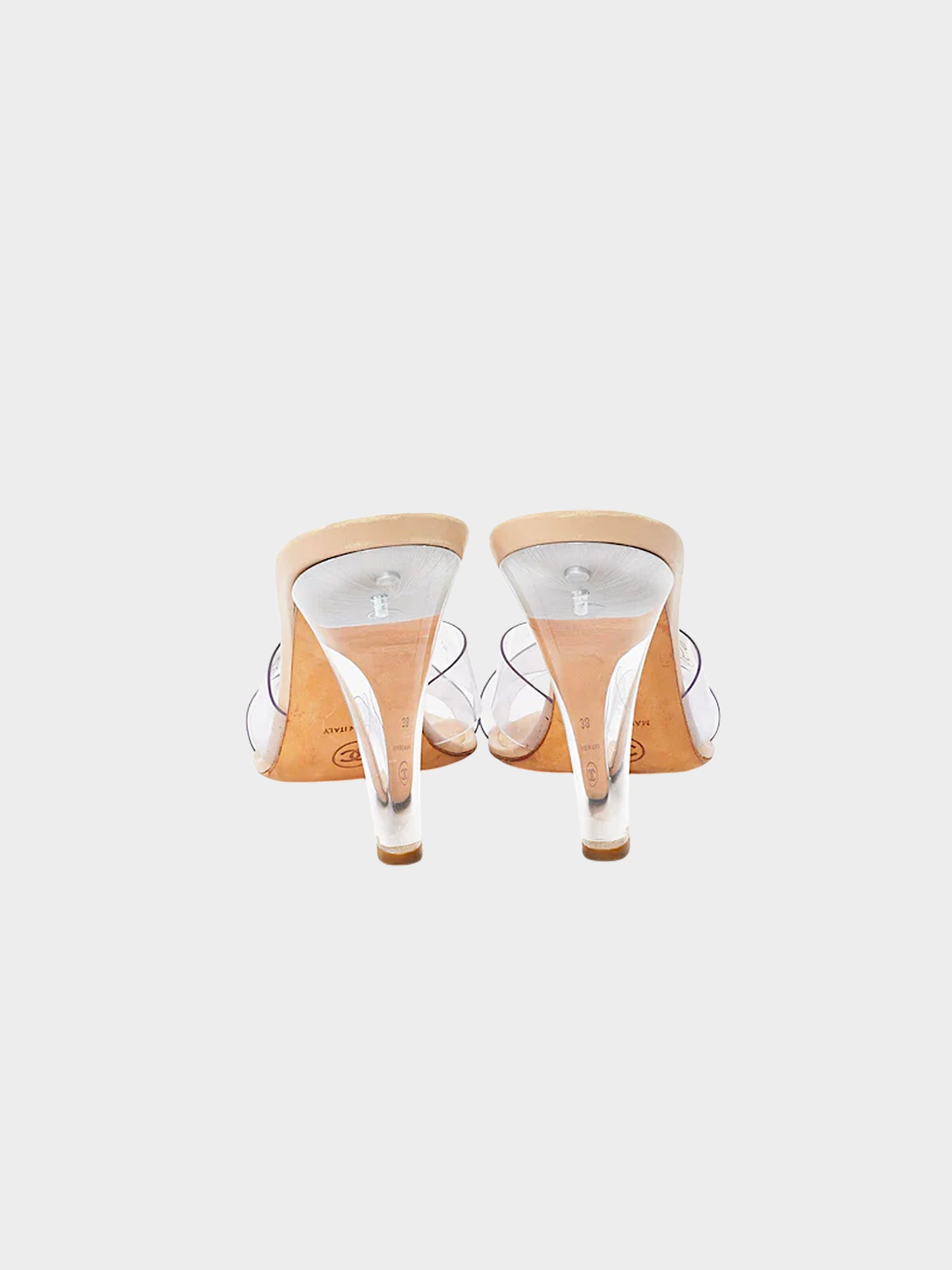 Chanel 2000s Clear PVC Crisscross Strap Heels