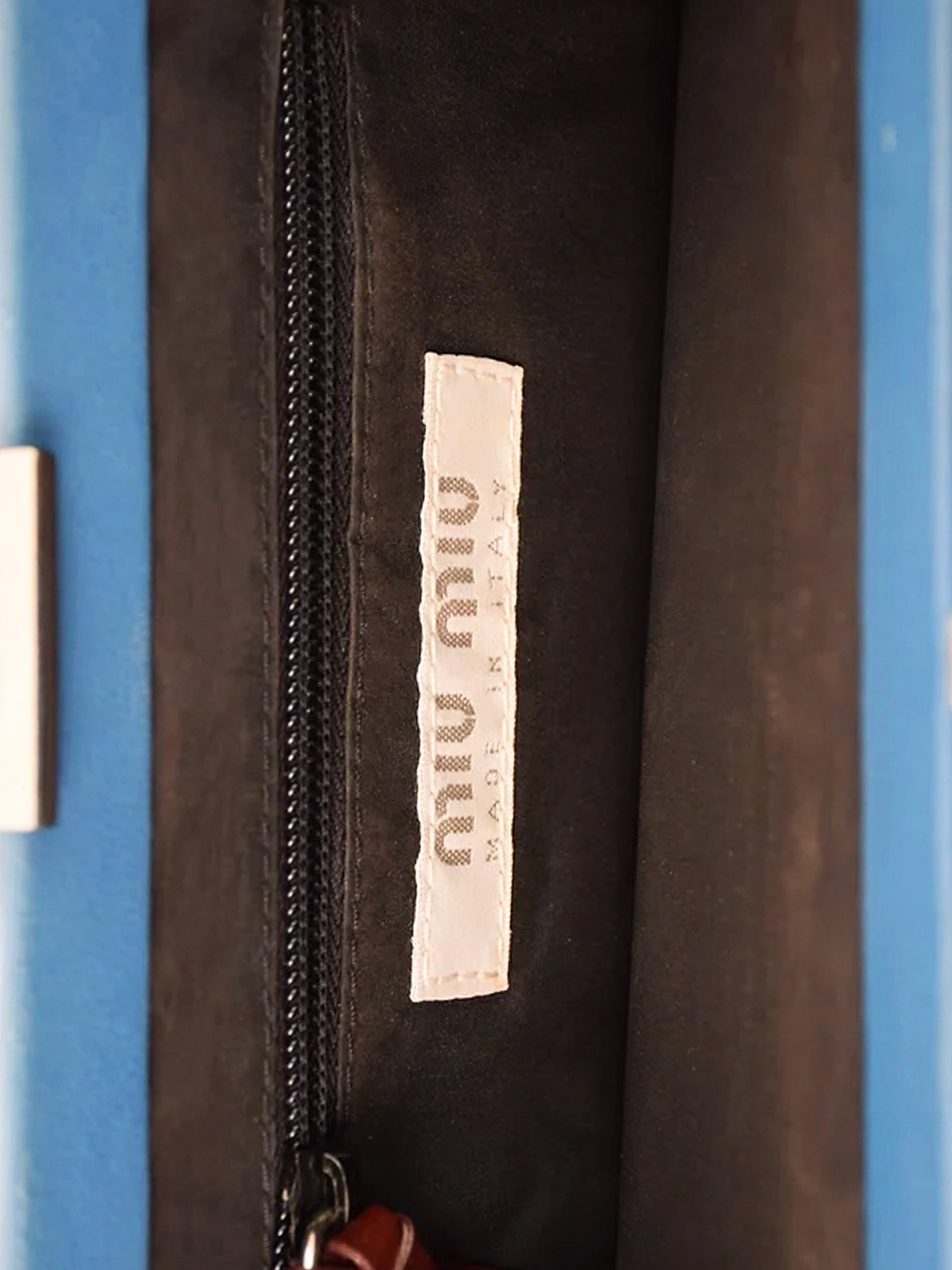 Miu Miu SS 2000 Blue Leather Flat Clutch