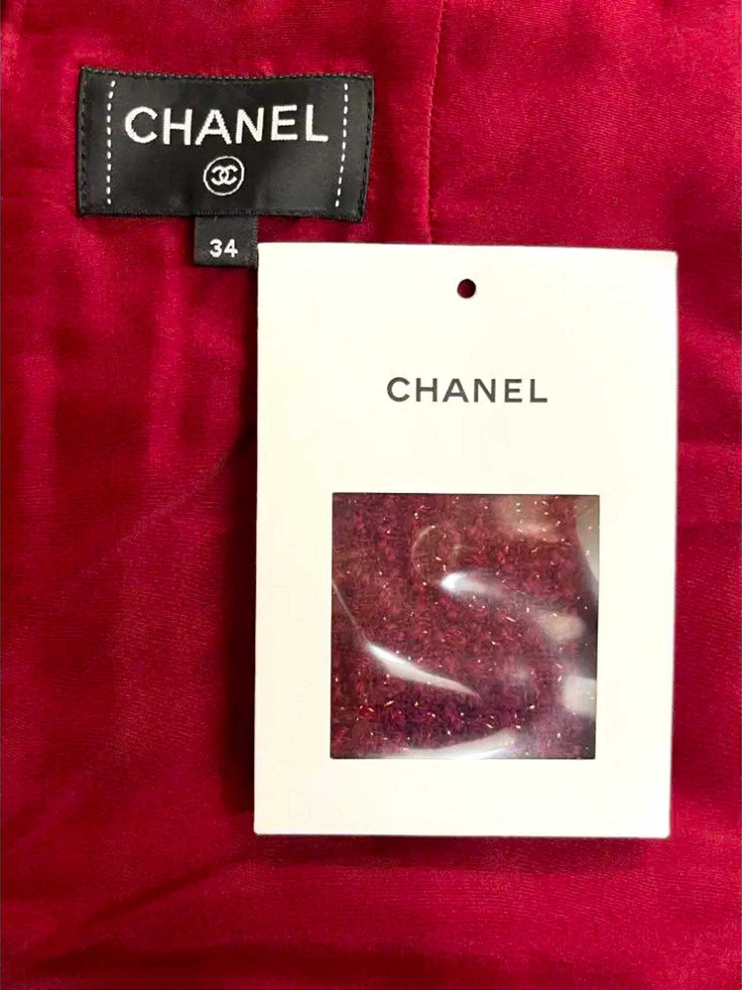 Chanel 2010s Wool Tweed Burgundy Mini Skirt