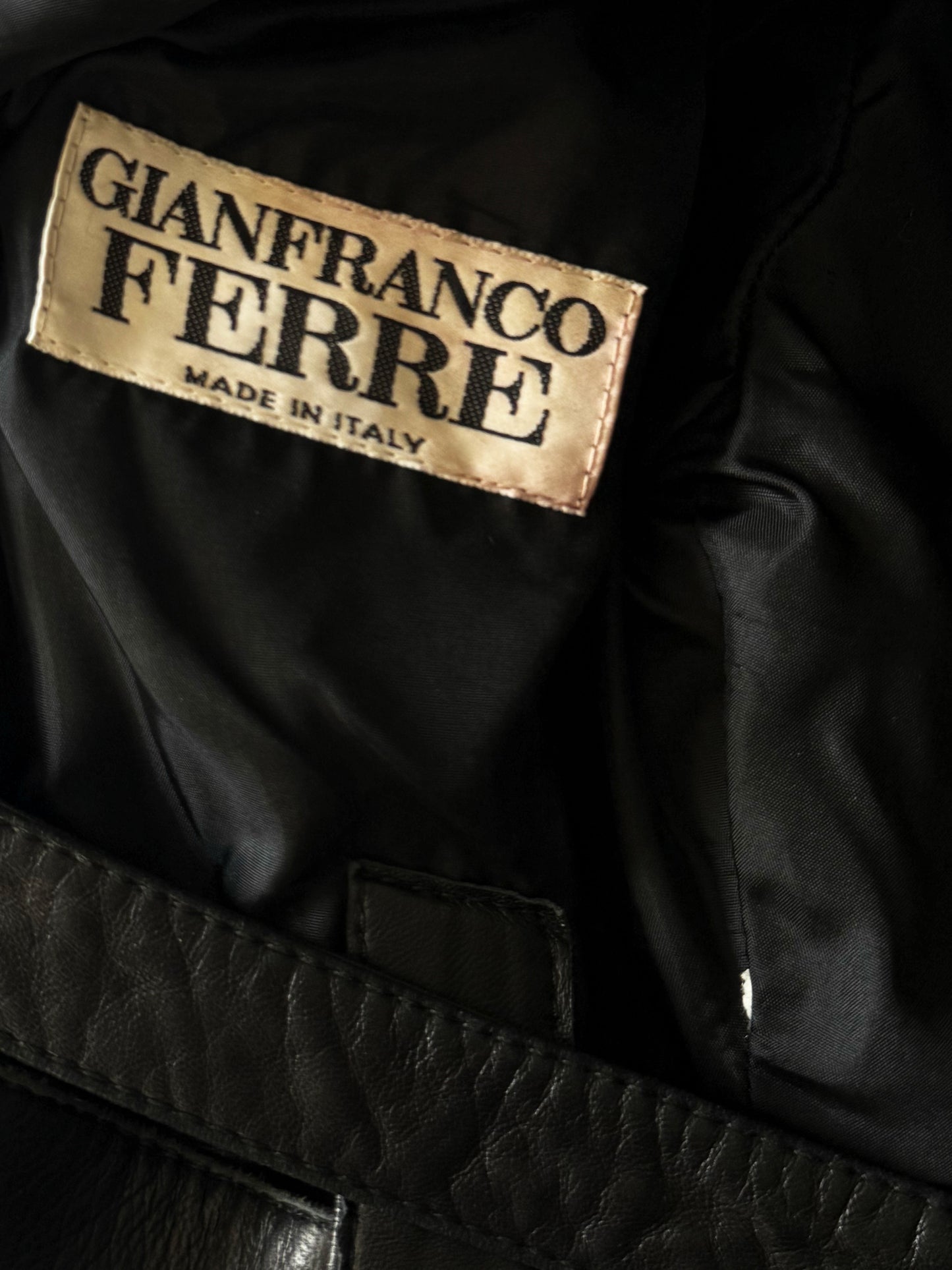 Gianfranco Ferre 1990s Black Leather Cut-out Jacket